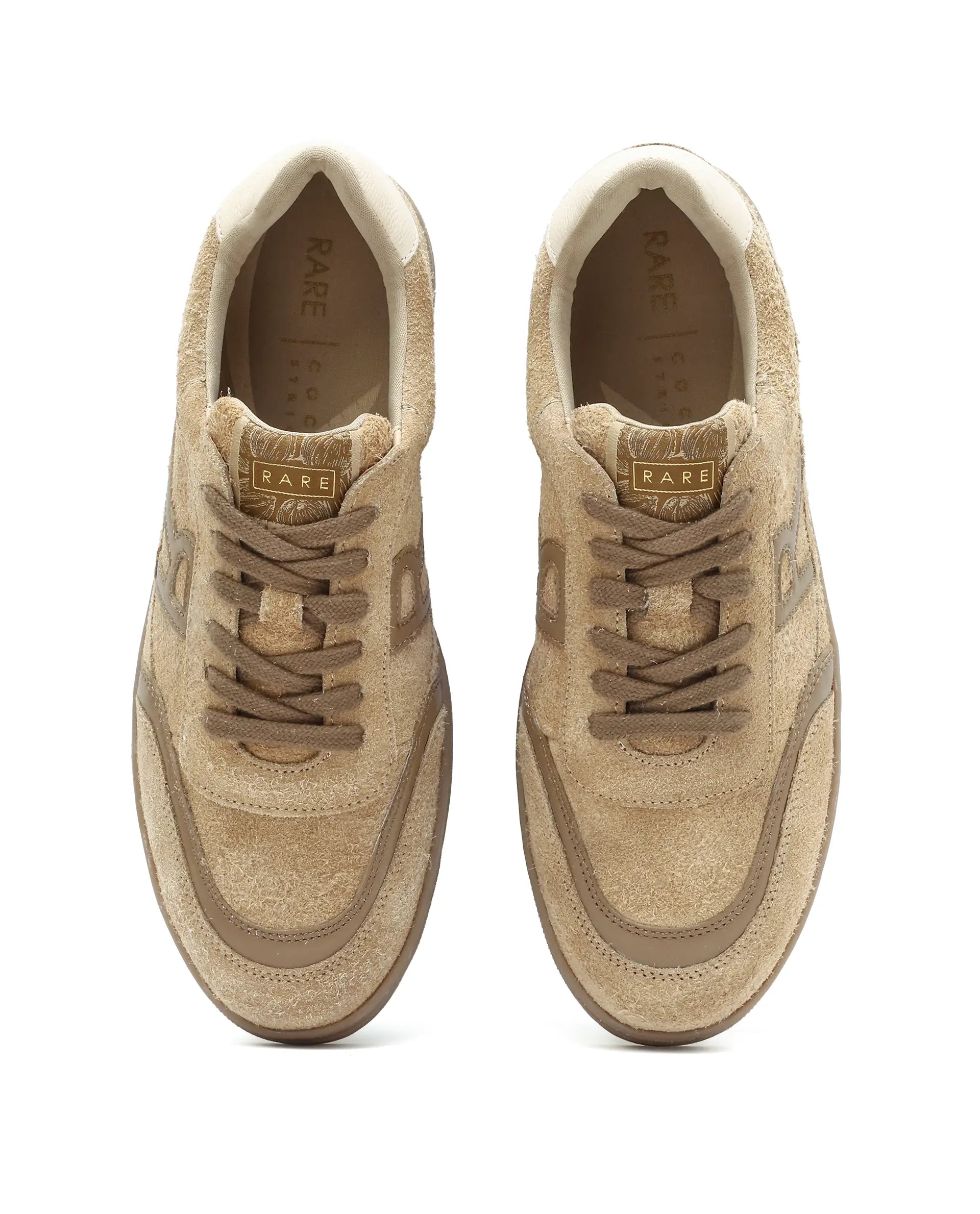 Rare Rabbit Men Orla Beige Lace-Up Closure Suede Sneaker