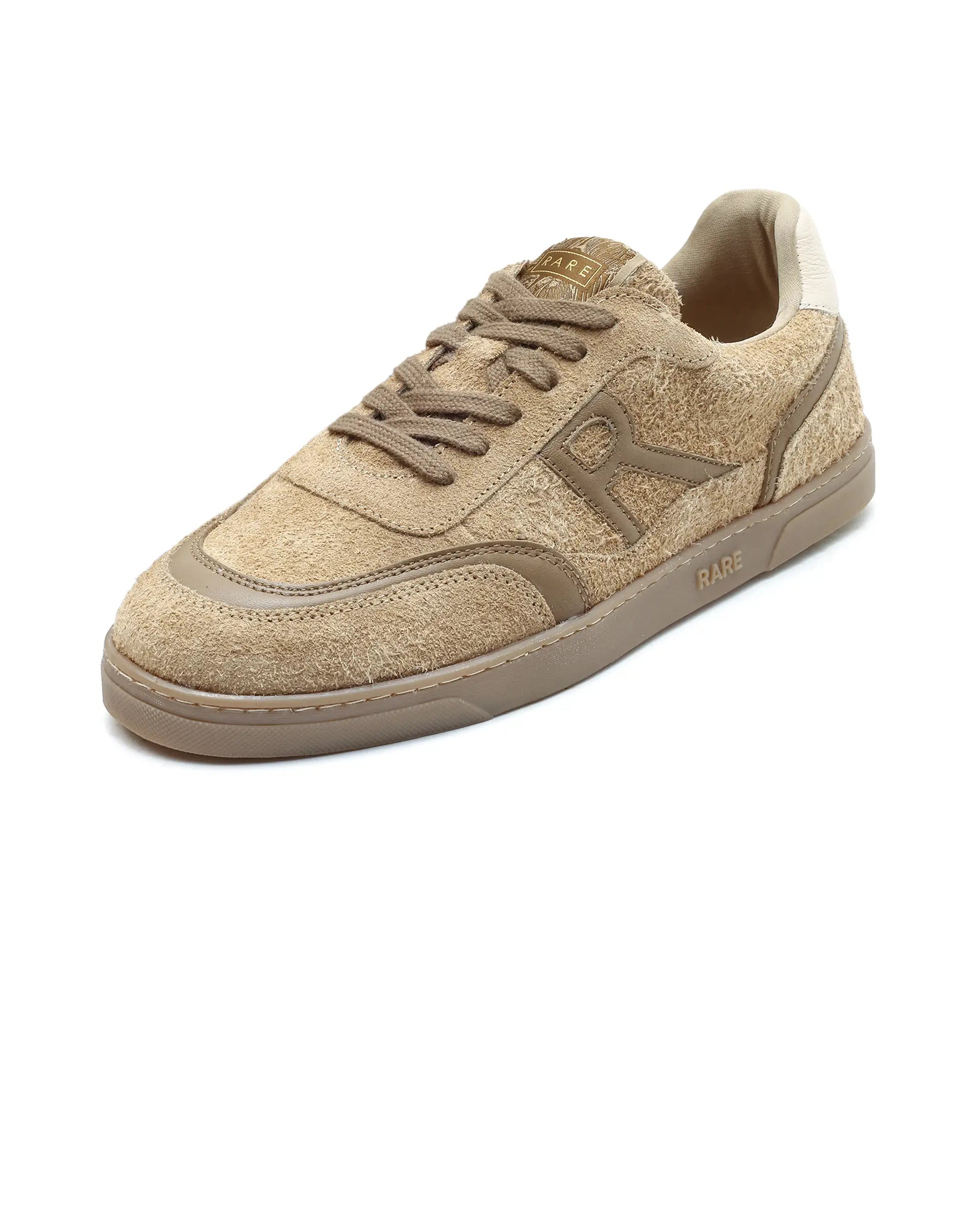 Rare Rabbit Men Orla Beige Lace-Up Closure Suede Sneaker