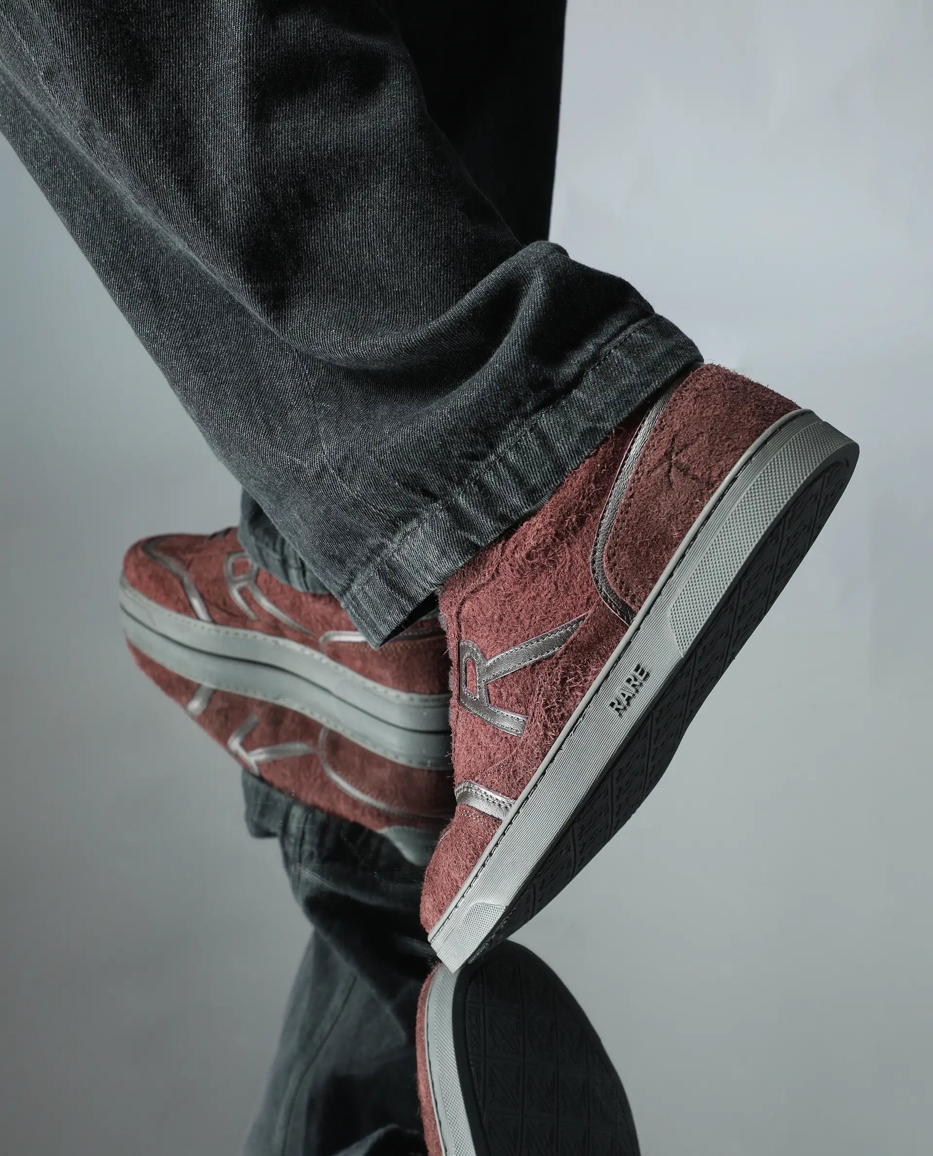 Rare Rabbit Men Orla Burgundy Lace-Up Closure Suede Sneaker