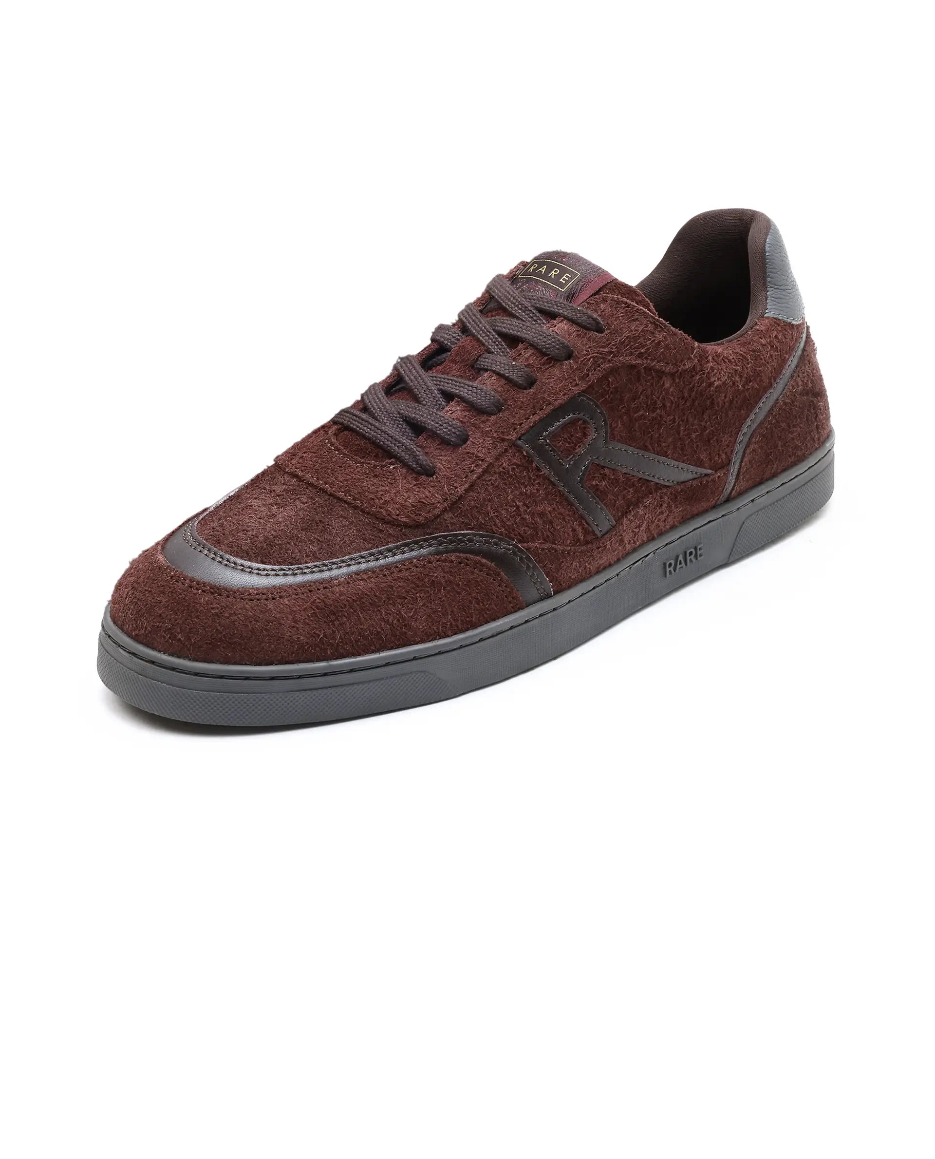 Rare Rabbit Men Orla Burgundy Lace-Up Closure Suede Sneaker