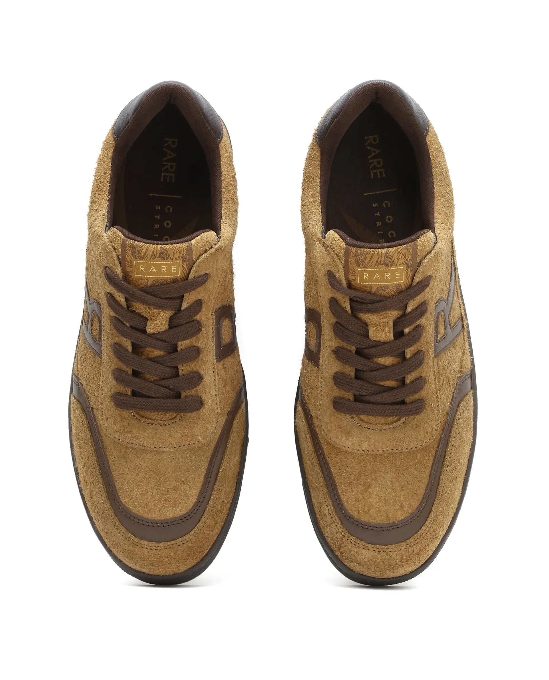 Rare Rabbit Men Orla Camel Lace-Up Closure Suede Sneaker