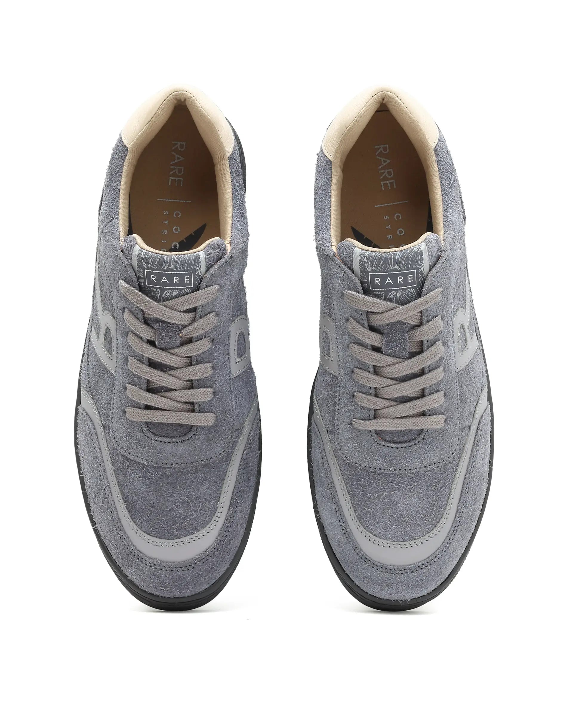 Rare Rabbit Men Orla Grey Lace-Up Closure Suede Sneaker