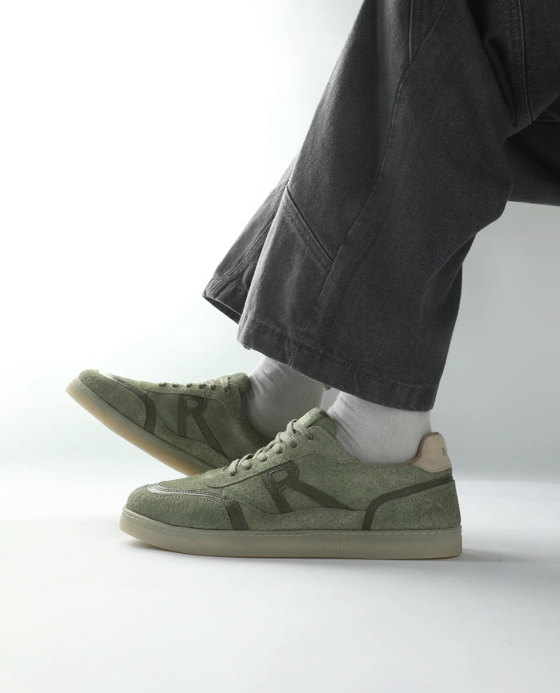 Rare Rabbit Men Orla Sage Lace-Up Suede Closure Sneaker