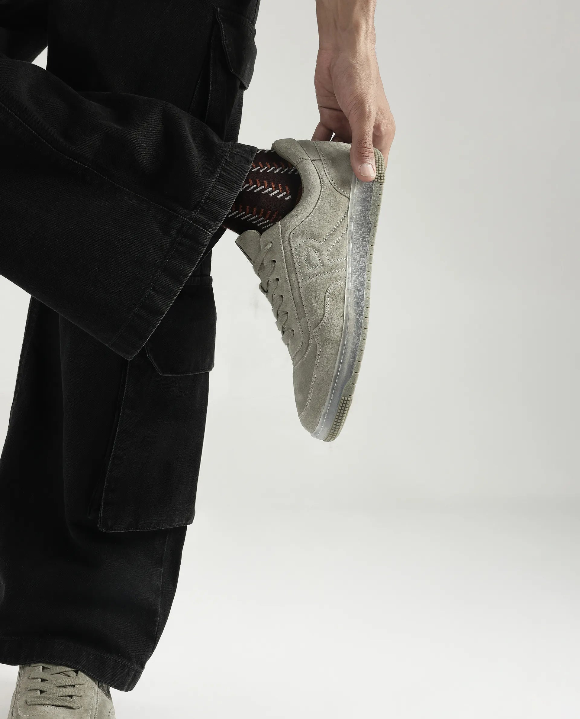 Rare Rabbit Men Oslo Olive Lace-Up Closure Sneaker