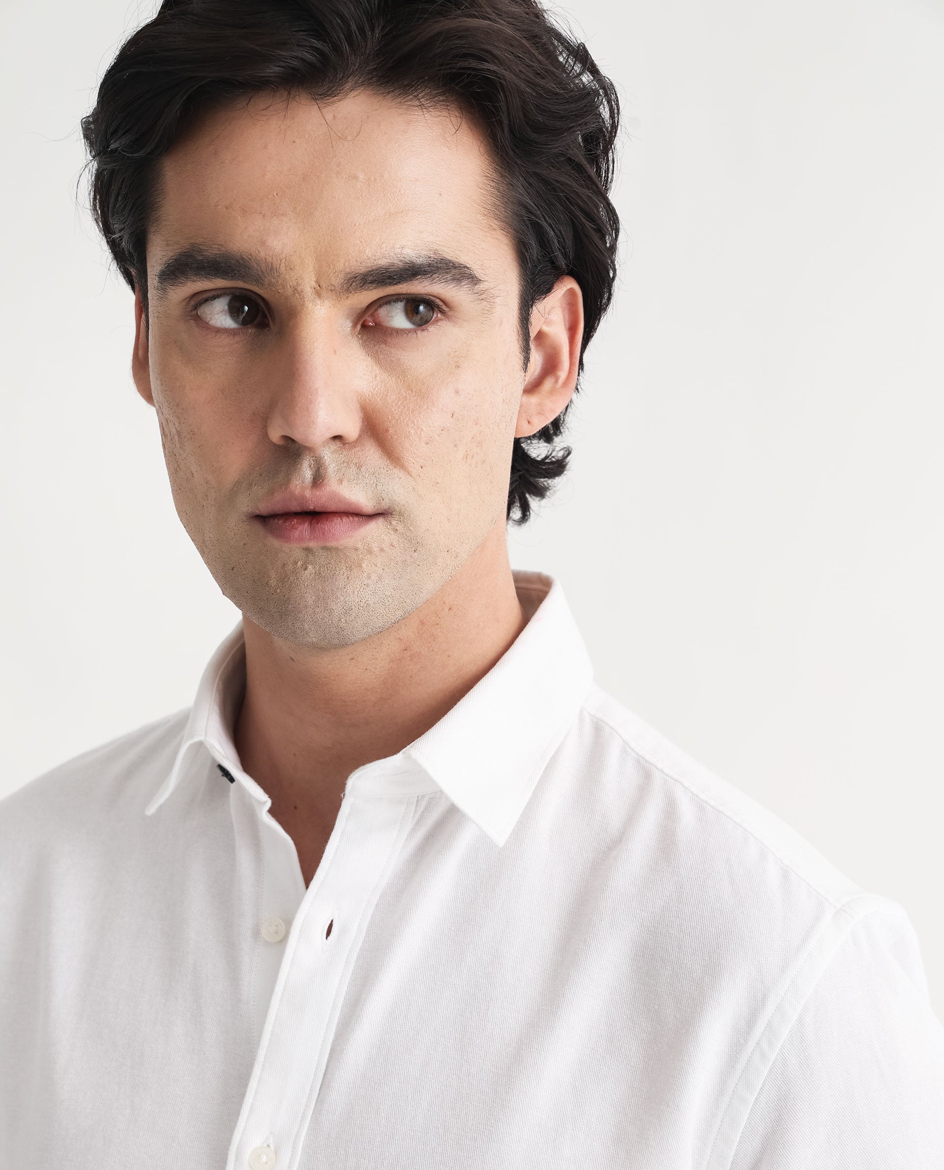 Rare Rabbit Mens Otago White Cotton Fabric Full Sleeves Regular Fit Solid Twill Shirt