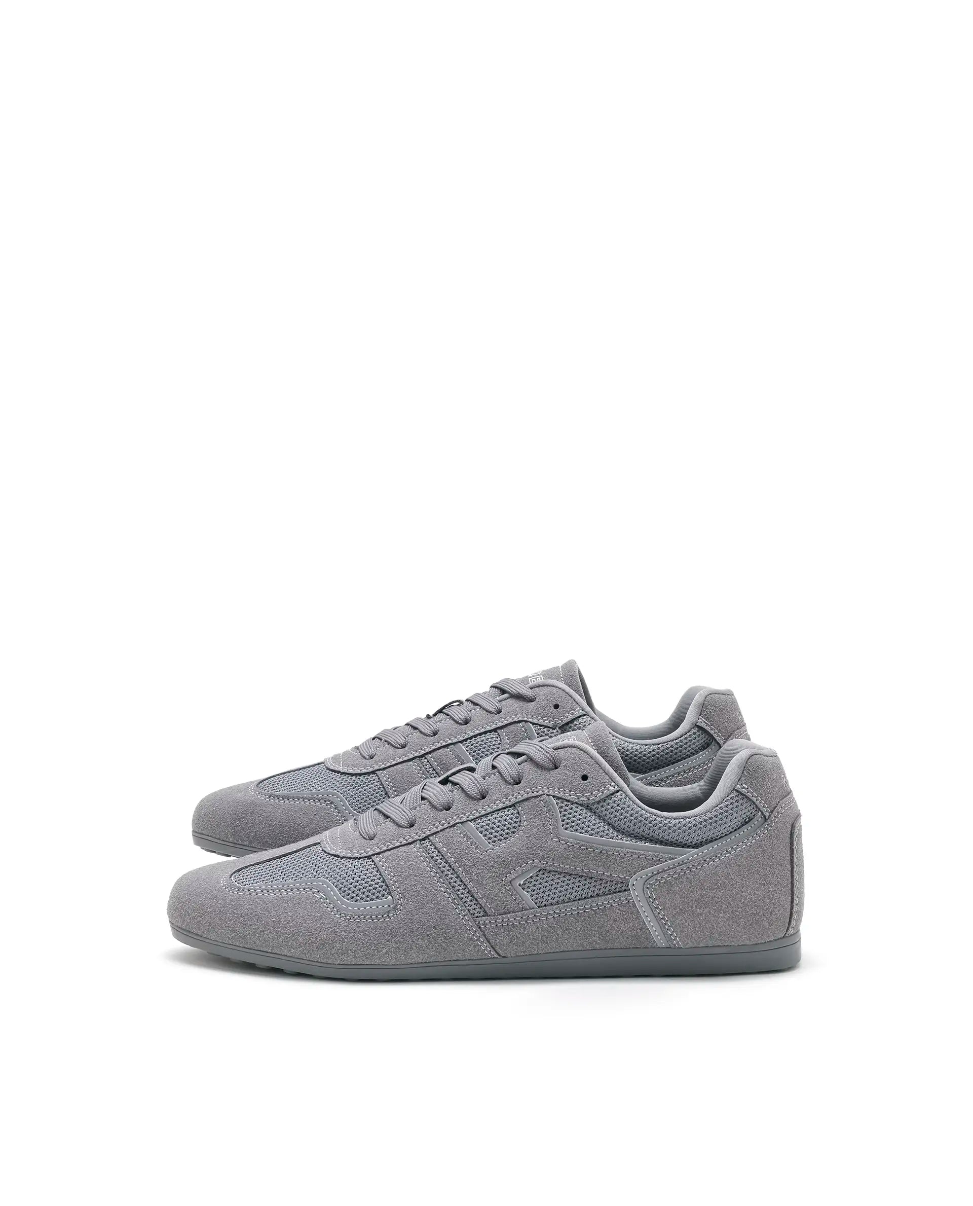 Rarez Mens Otimo-M Light Grey Micro Suede Sneaker