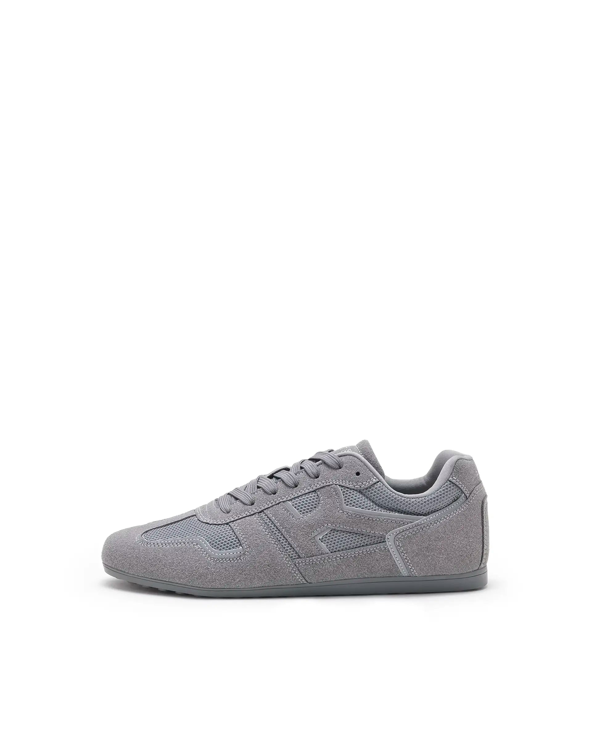 Rarez Mens Otimo-M Light Grey Micro Suede Sneaker