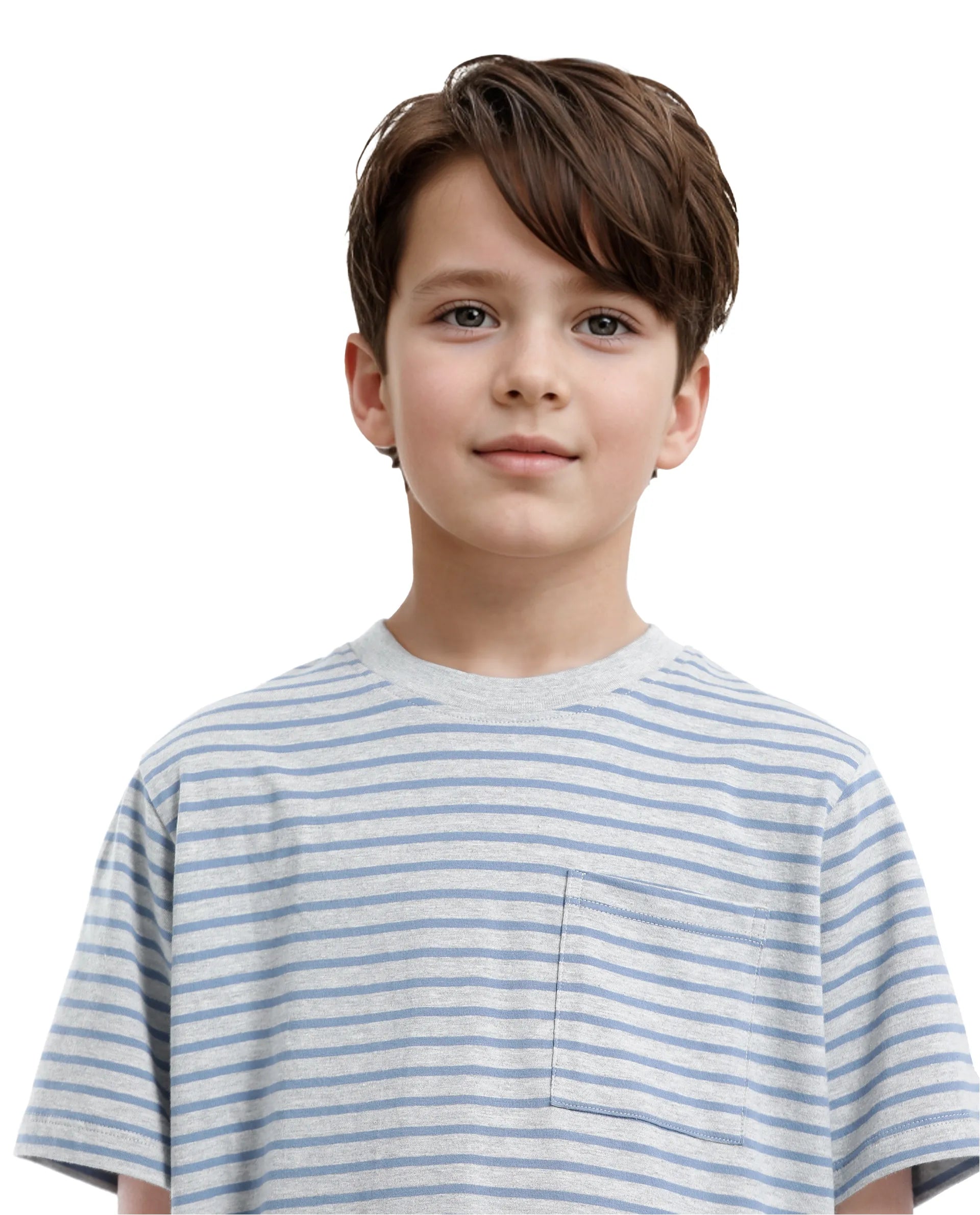 Rare Ones Kids Oto-4 Maroon,Dusky Blue Cotton Half Sleeve Striped Slip-On Closure Regular Fit T-Shirt (Pack Of 2)