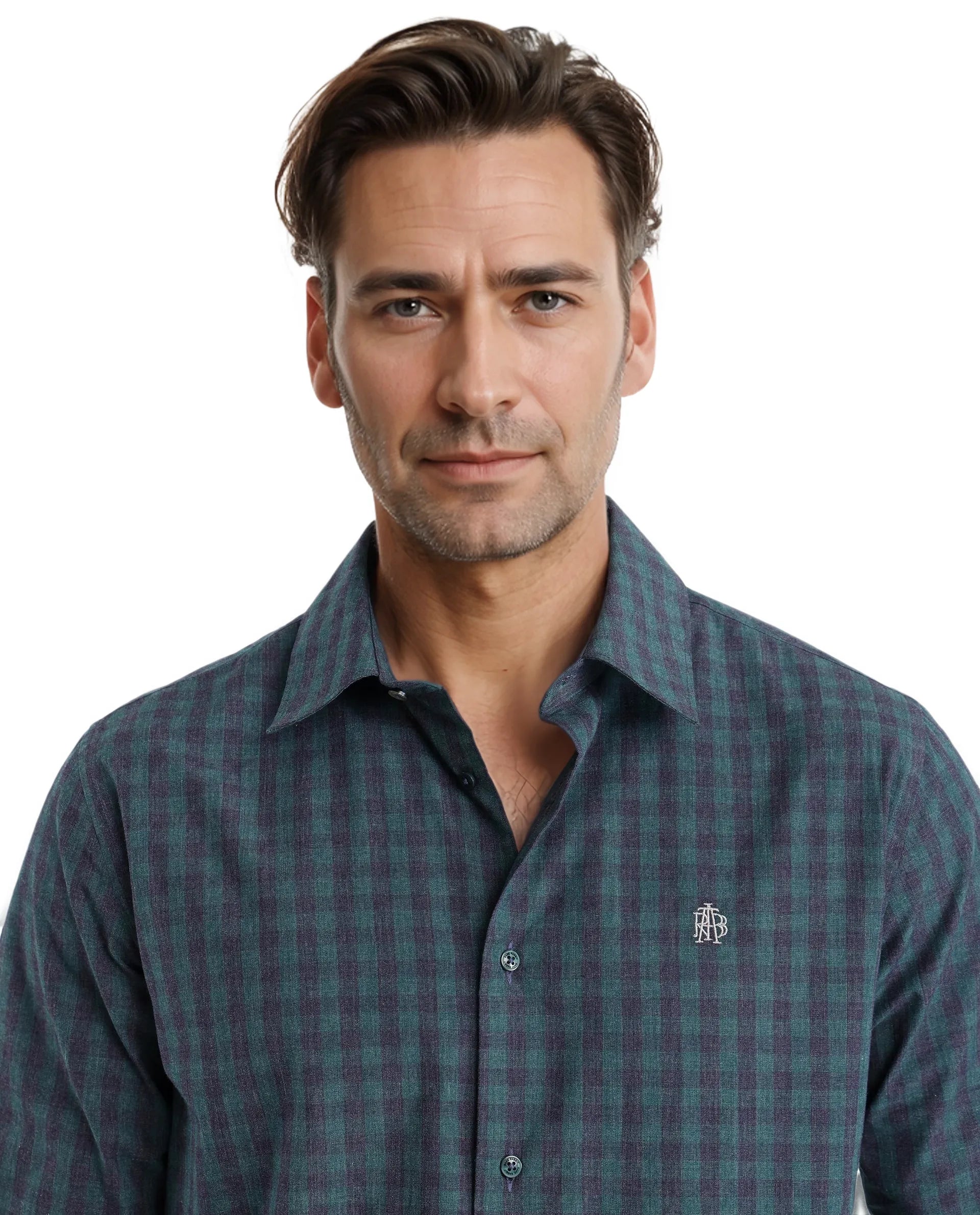 Rare Rabbit Men Otts Dark Green Cotton Poly Fabric Full Sleeve Regular Fit Checked Shirt