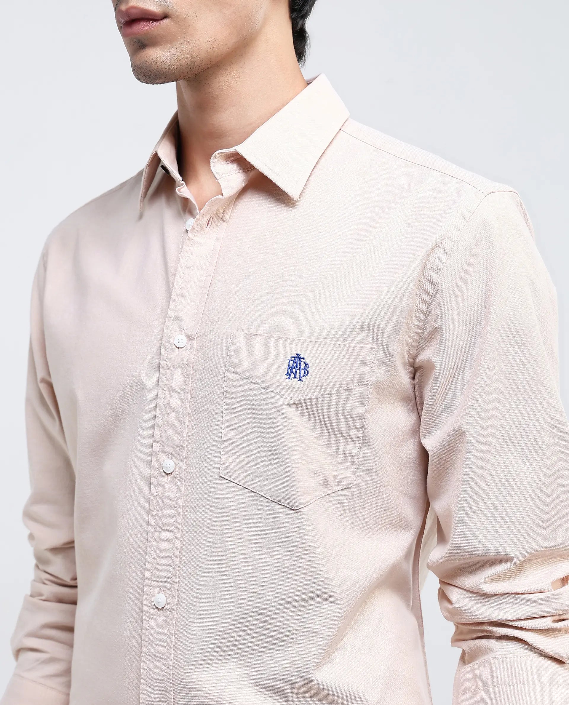 Rare Rabbit Men's Oxo Pastel Mustard Cotton Fabric Full Sleeve Collared Neck Button Closure Plain Shirt