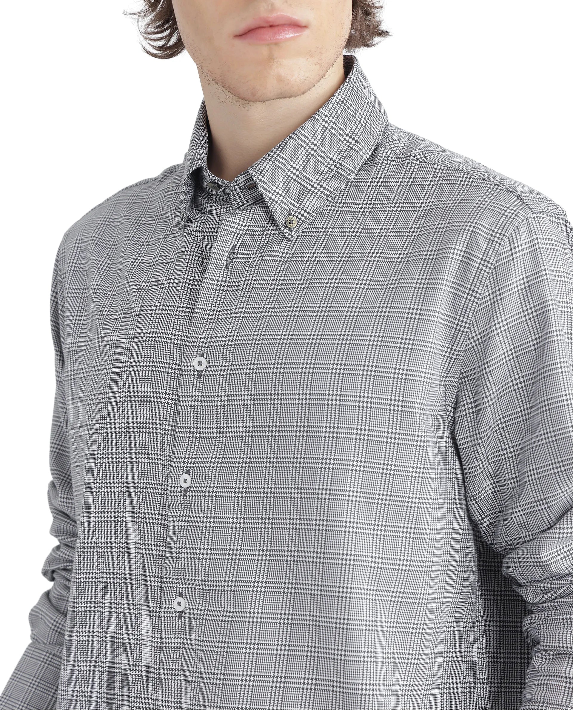 Rare Rabbit Men's Pankal Black Cotton Fabric Full Sleeve Oversized Fit Checks Shirt