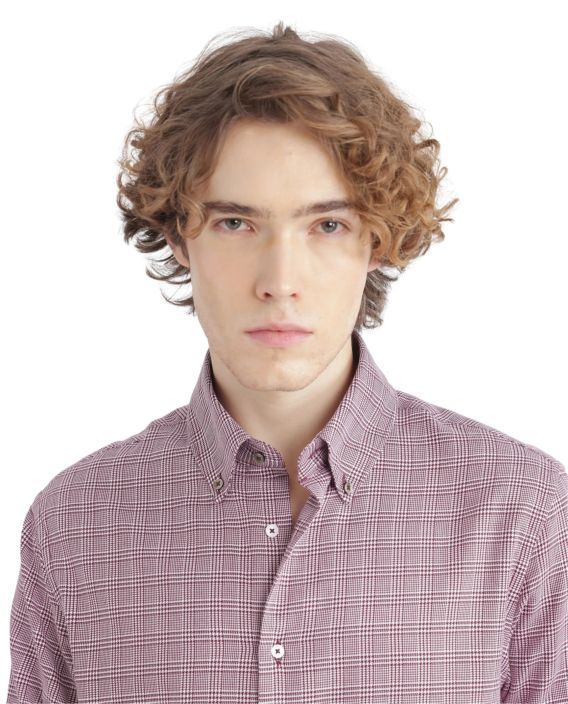 Rare Rabbit Men's Pankal Maroon Cotton Fabric Full Sleeve Oversized Fit Checks Shirt