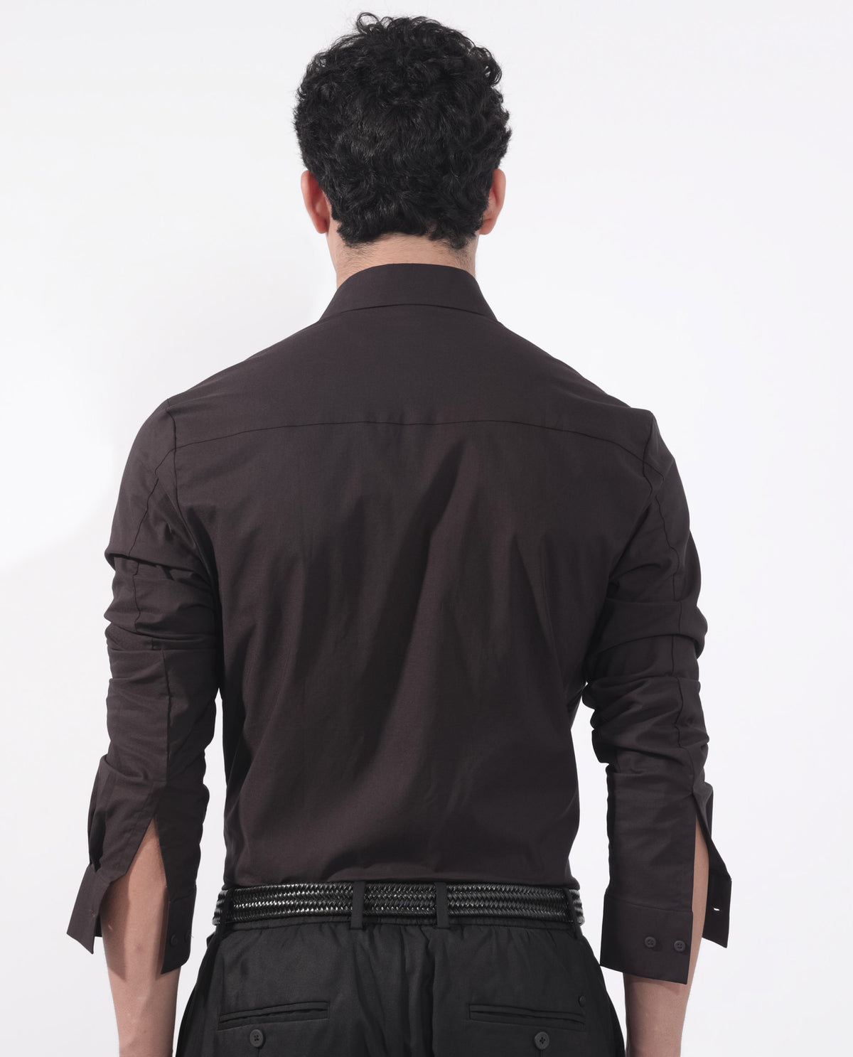 Rare Rabbit Men's Para Dark Maroon Cotton Fabric Full Sleeves Creaseless Solid Shirt