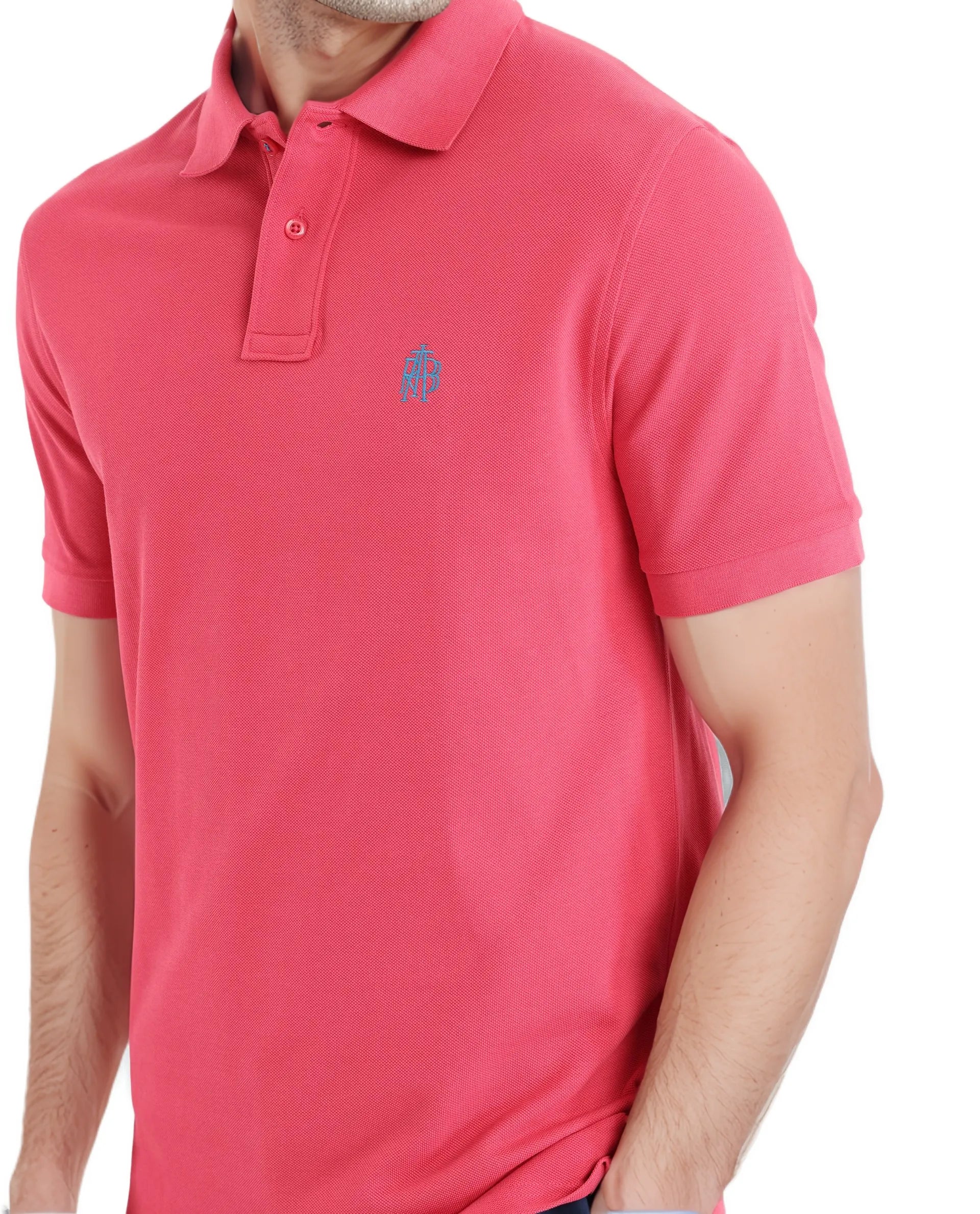 Rare Rabbit Men Pare-1 Red Cotton Fabric Short Sleeve Collared Neck Regular Fit Printed Polo
