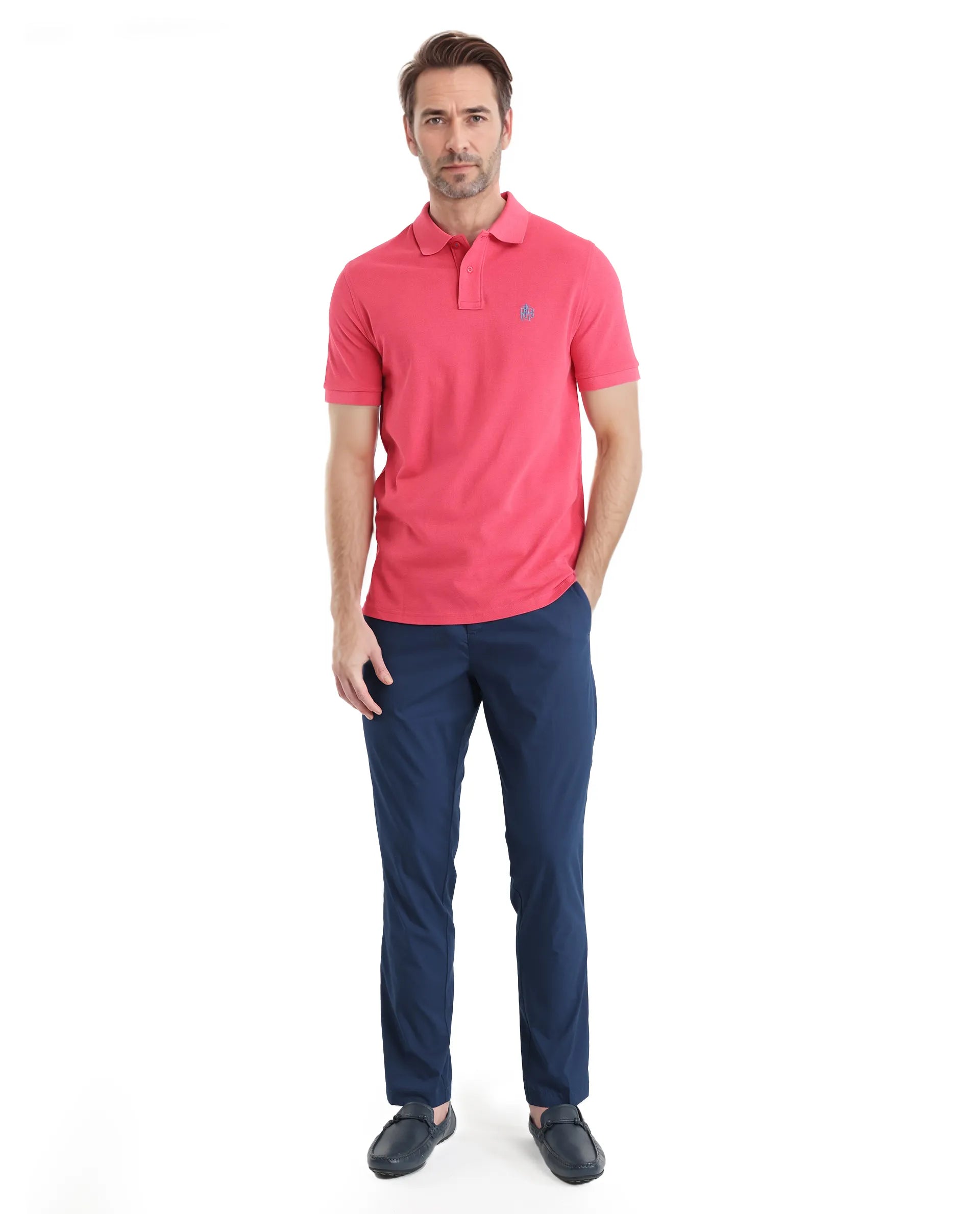 Rare Rabbit Men Pare-1 Red Cotton Fabric Short Sleeve Collared Neck Regular Fit Printed Polo