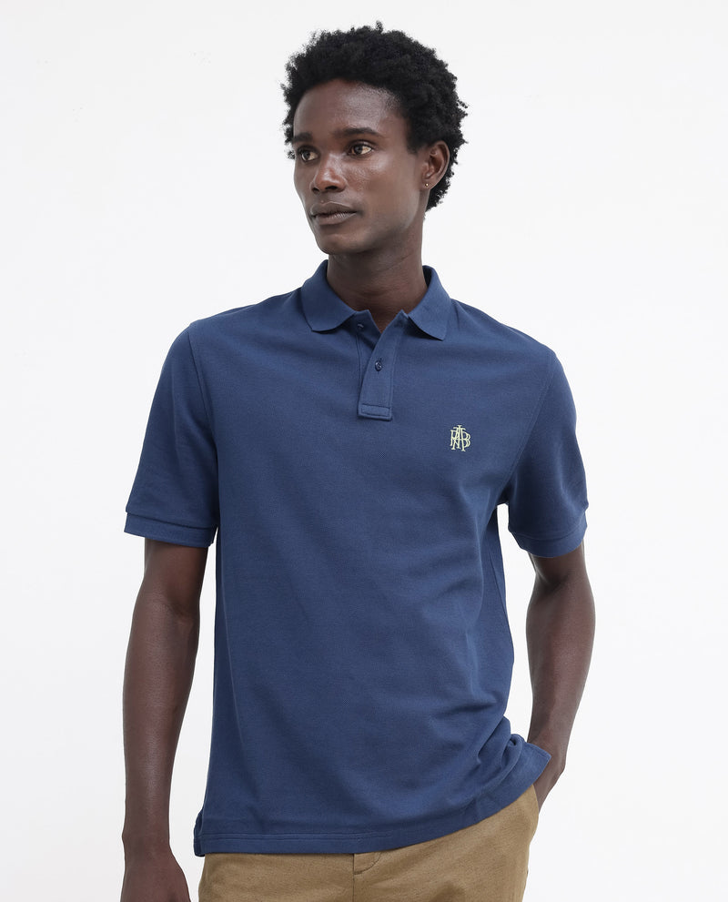 Rare Rabbit Mens Pare Blue Short Sleeve Solid Polo T-Shirt