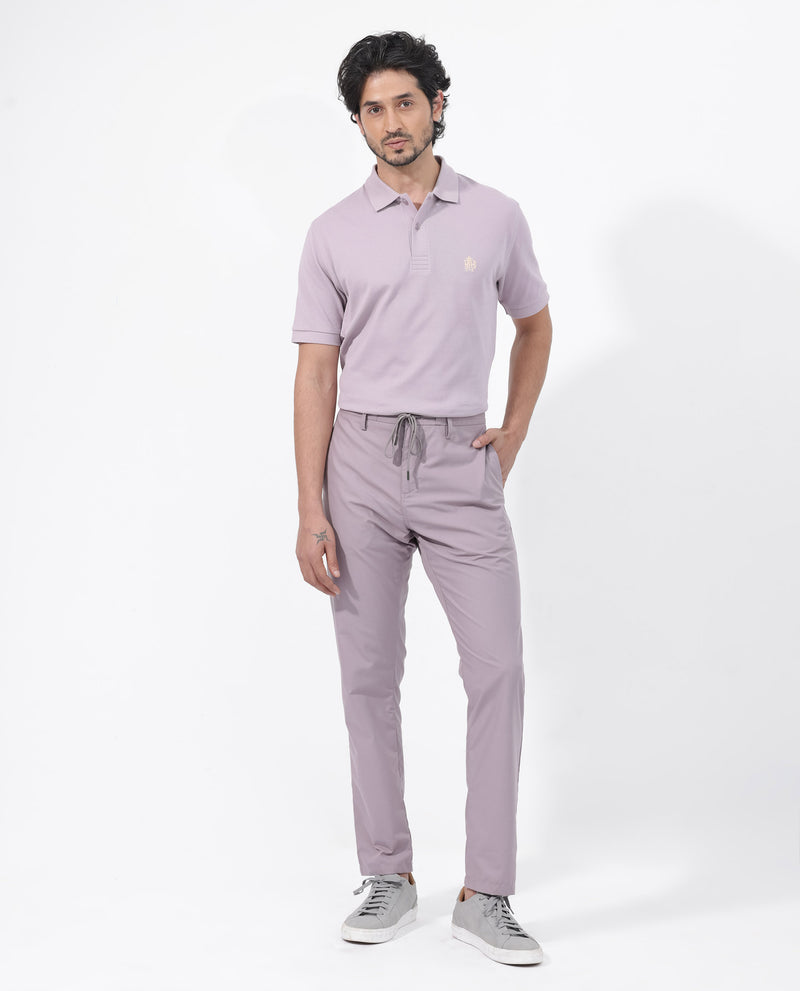 Rare Rabbit Mens Paret-Bright Purple Short Sleeve Embroidered Logo Solid Polo T-Shirt