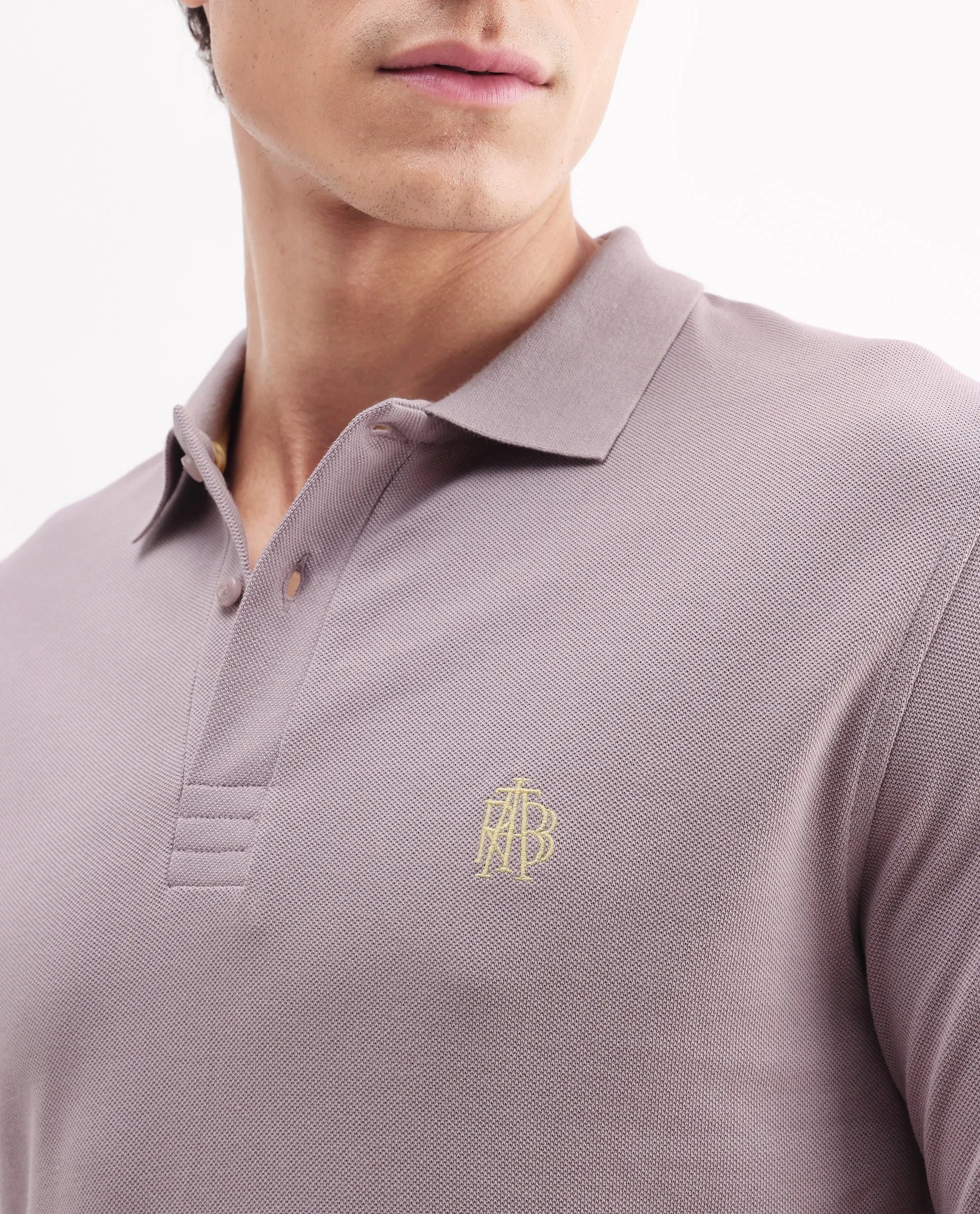 Rare Rabbit Men's Paret-Bright Purple Cotton Embroidered Regular Fit Half Sleeve Polo