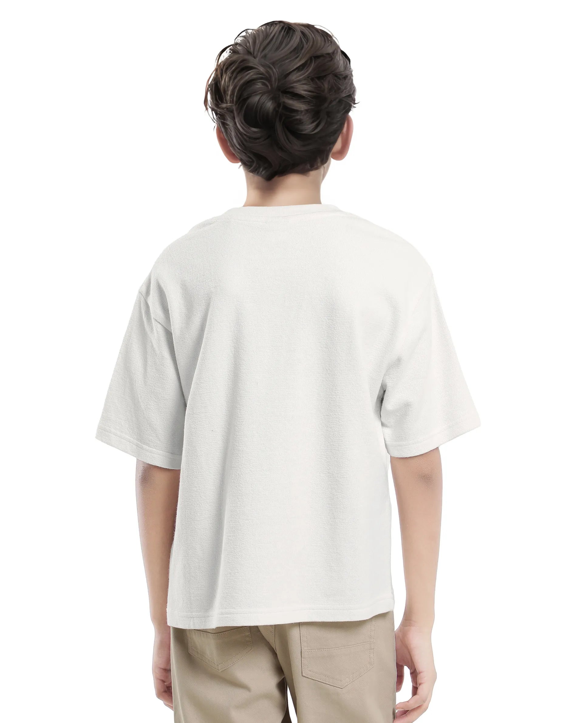 Rare Ones Kids Perg-T White Cotton Short Sleeve Crew Neck Printed T-Shirt