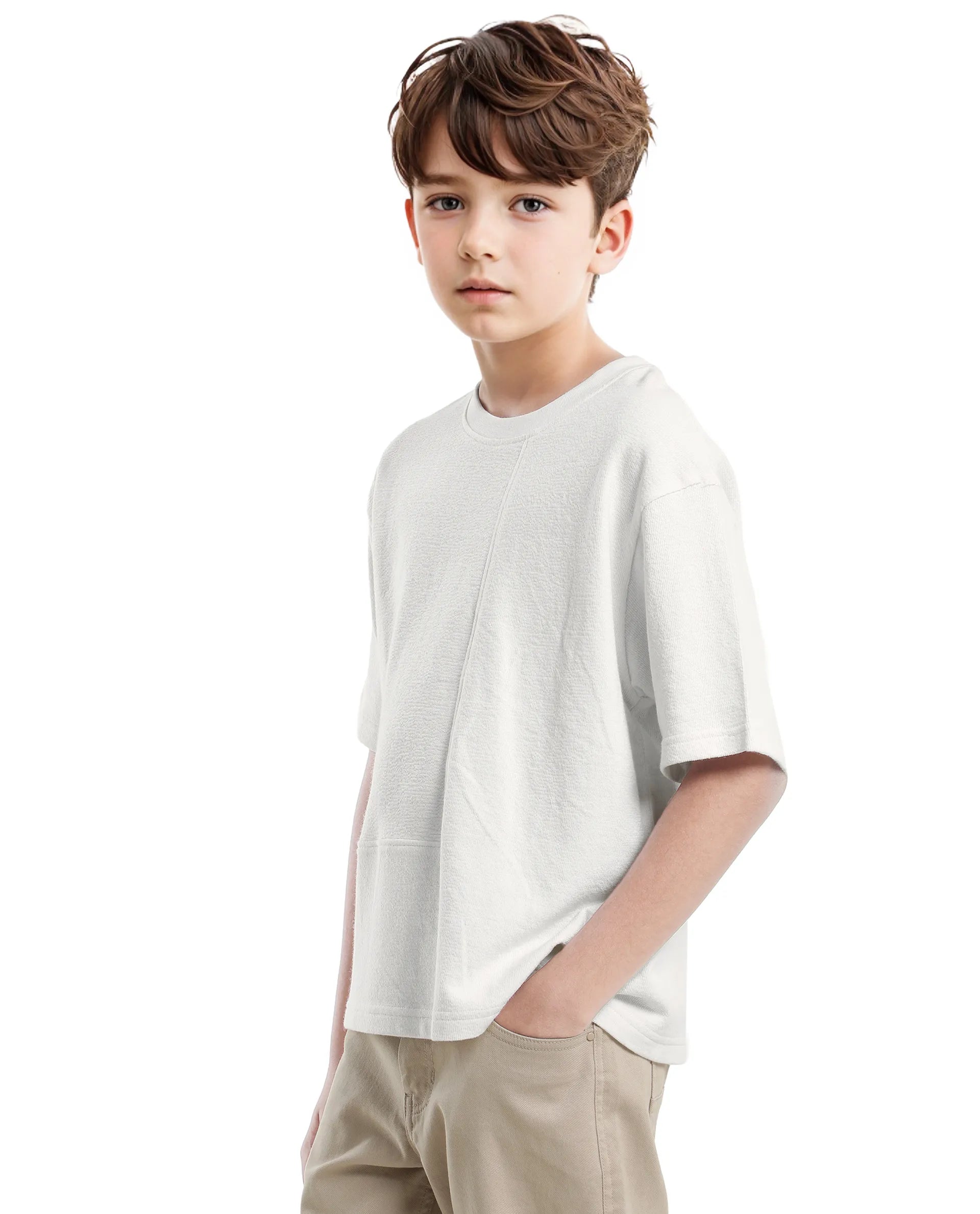 Rare Ones Kids Perg-T White Cotton Short Sleeve Crew Neck Printed T-Shirt