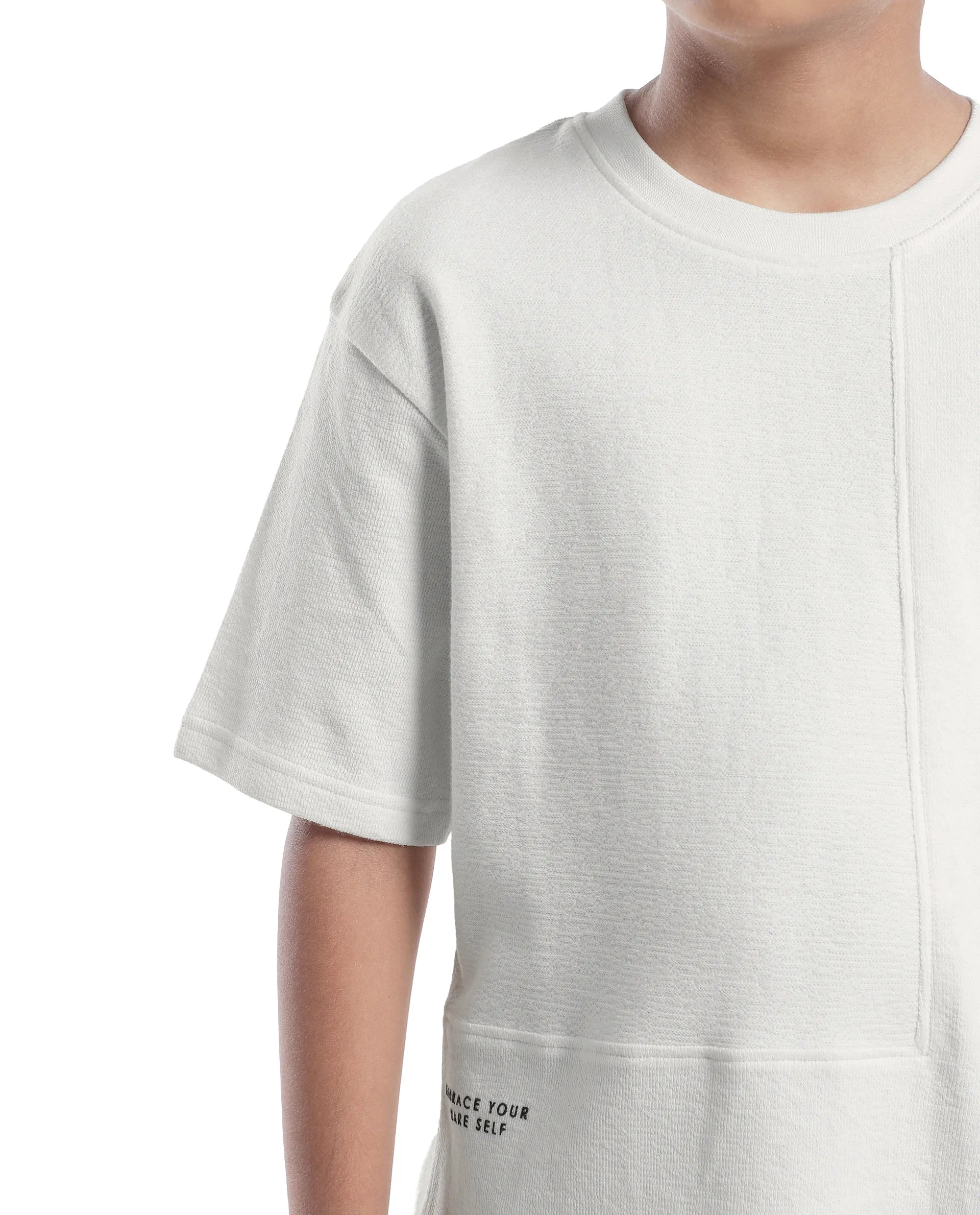 Rare Ones Kids Perg-T White Cotton Short Sleeve Crew Neck Printed T-Shirt