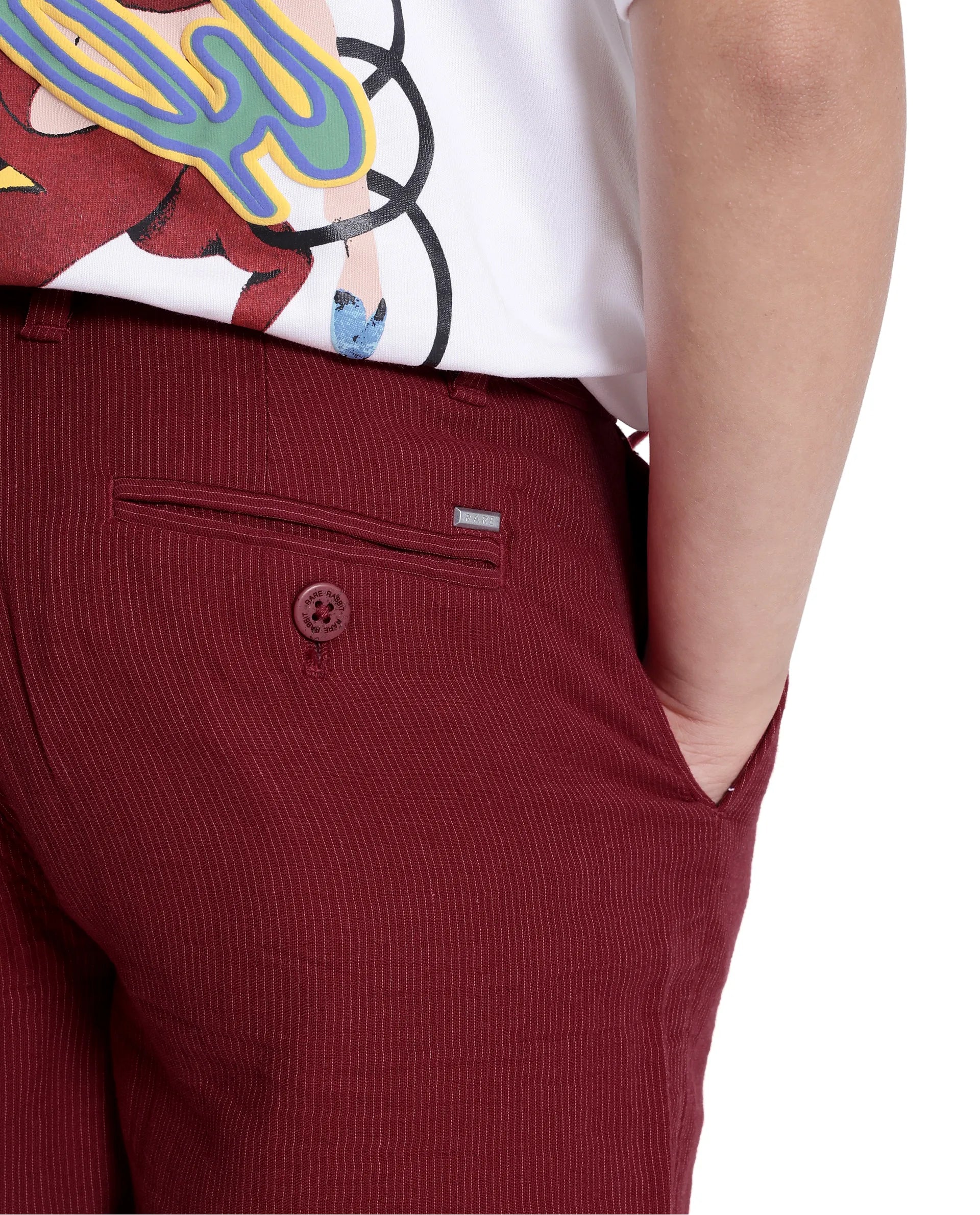 Rare Ones Kids Pinto-K Red Cotton Solid Drawstring Closure Regular Fit Shorts