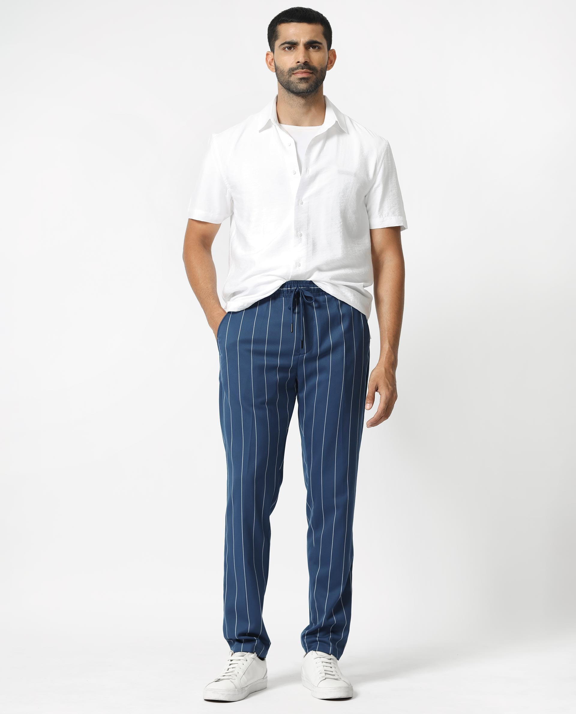 Valiberta Mens Striped Trousers (Black) | Sportpursuit.com