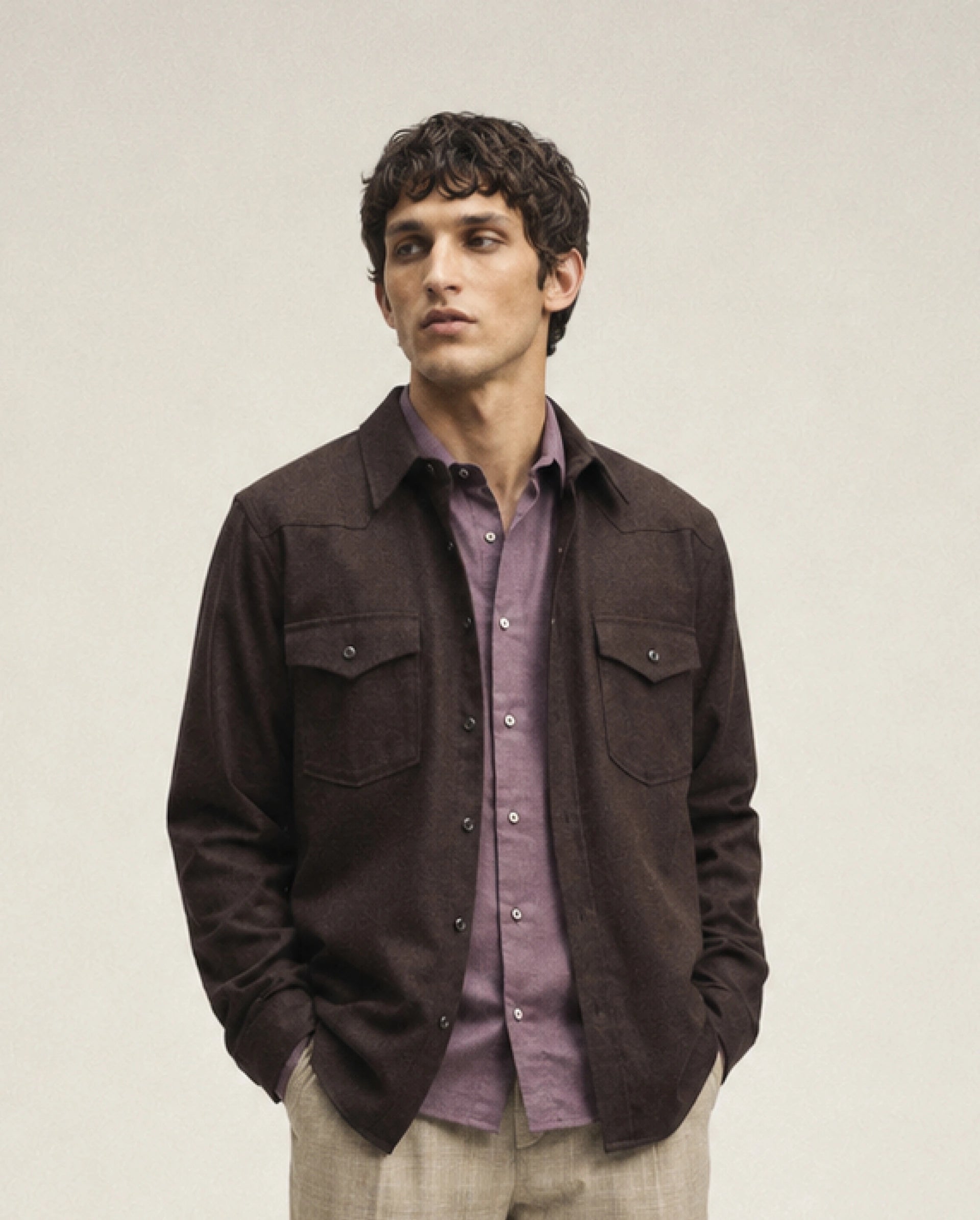 Rare Rabbit Men's Plum Dusky Brown Cotton Spread Collar Regular Plain Shirt
