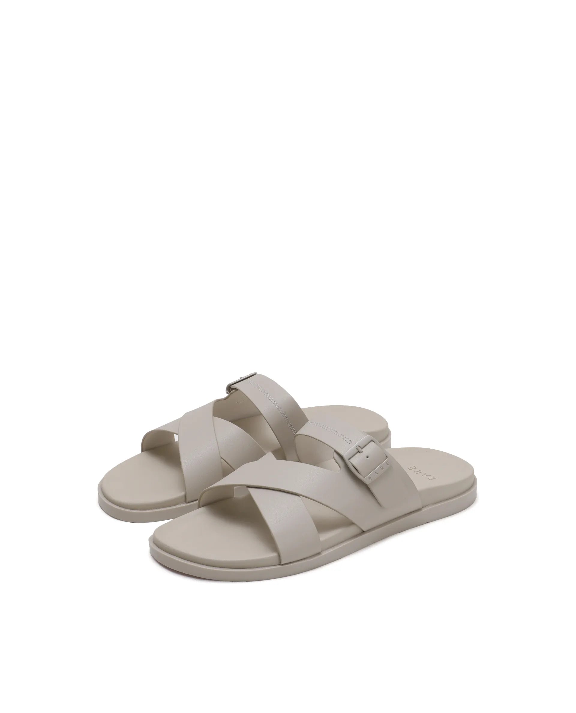 Rarez Men's Pluxi Beige Leather Regular Sandal