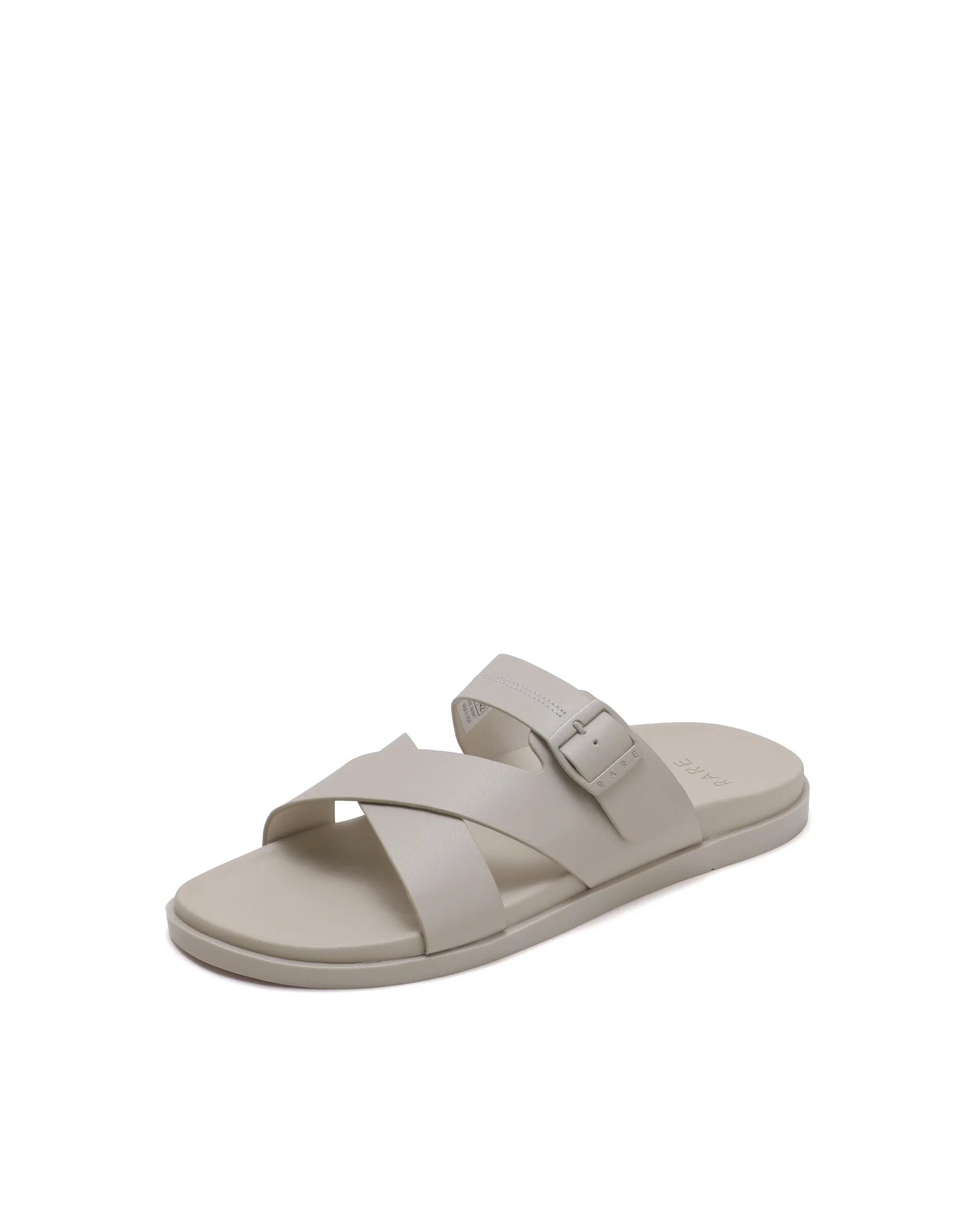 Rarez Men's Pluxi Beige Leather Regular Sandal