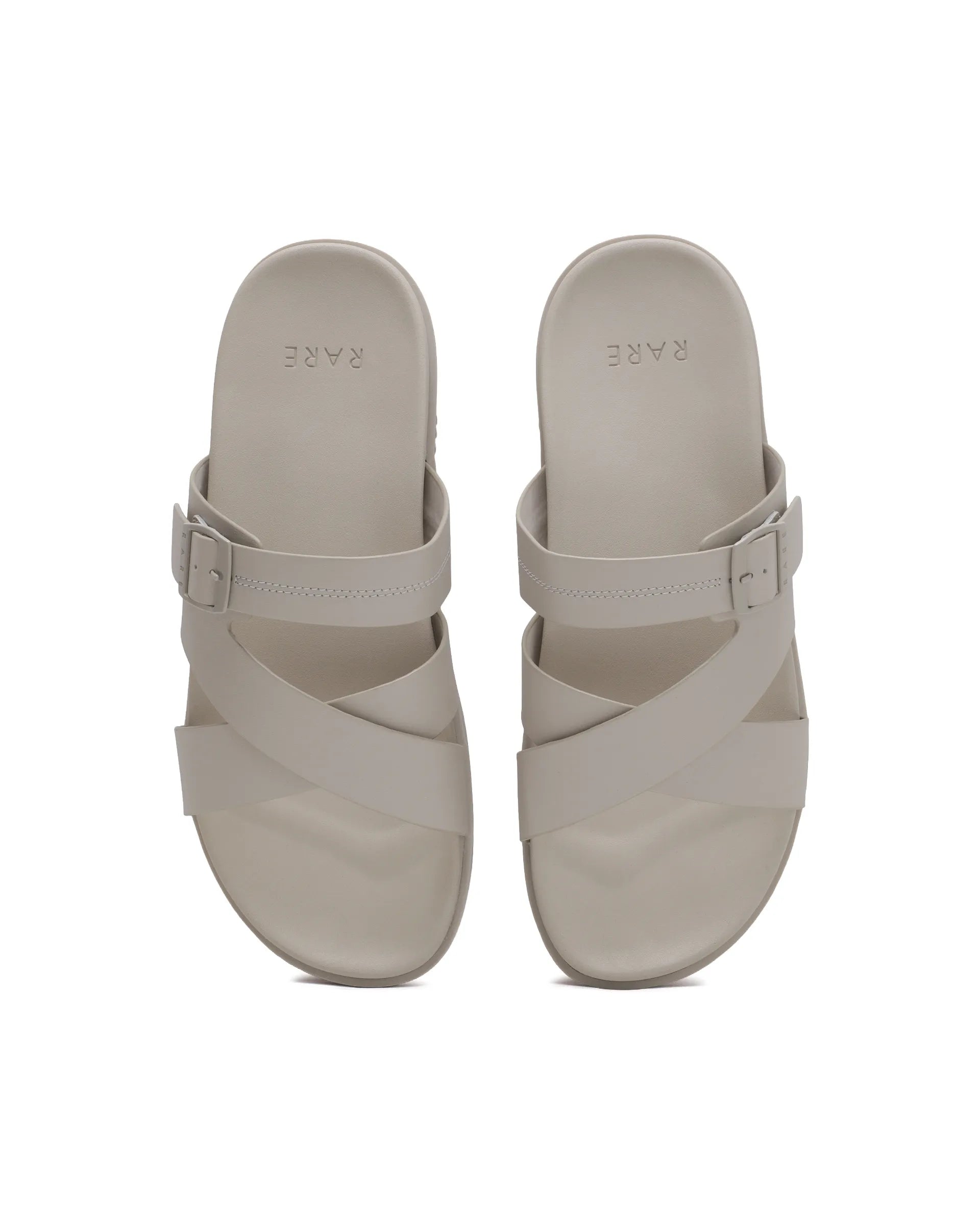 Rarez Men's Pluxi Beige Leather Regular Sandal