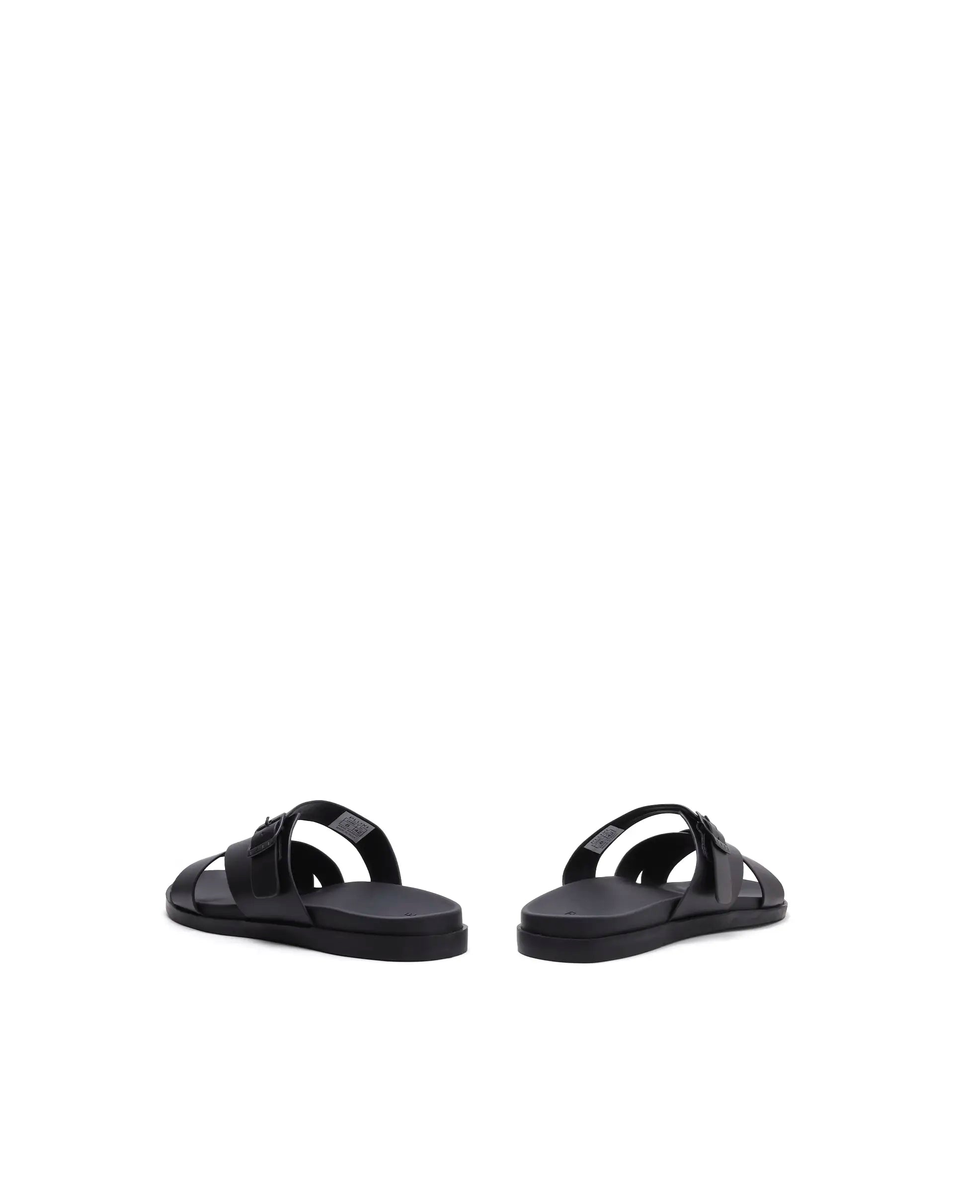 Rarez Men's Pluxi Black Leather Regular Sandal