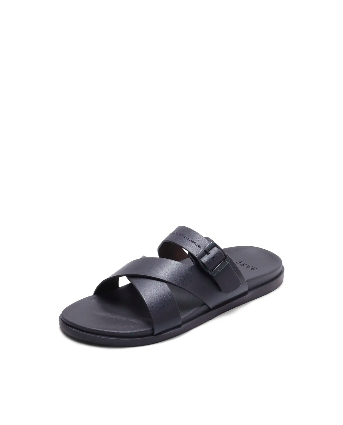 Rarez Men's Pluxi Dark Prune Leather Regular Sandal