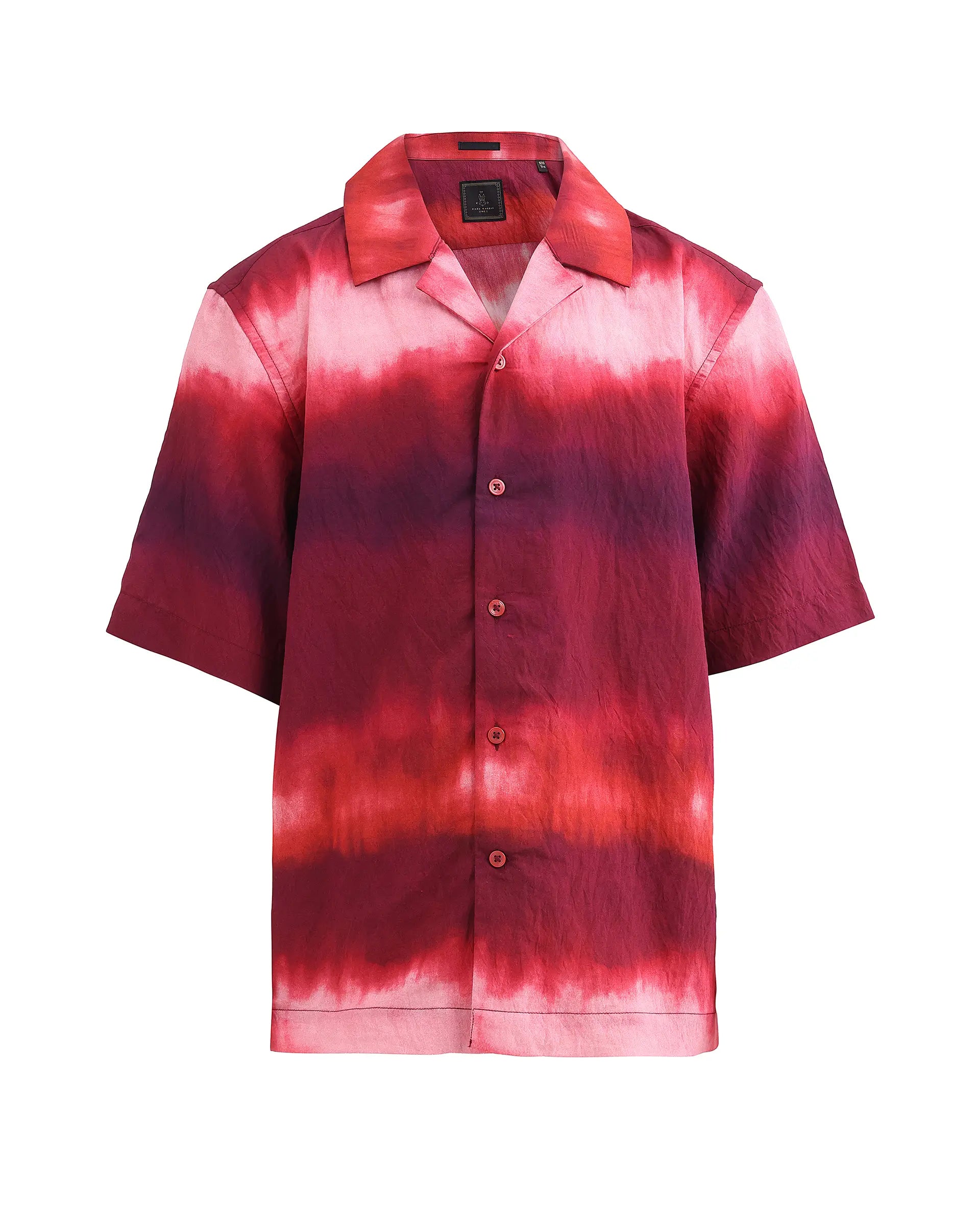 Rare Ones Kids Polar Red Viscose Blend Button Closure Boxy Fit Shirt