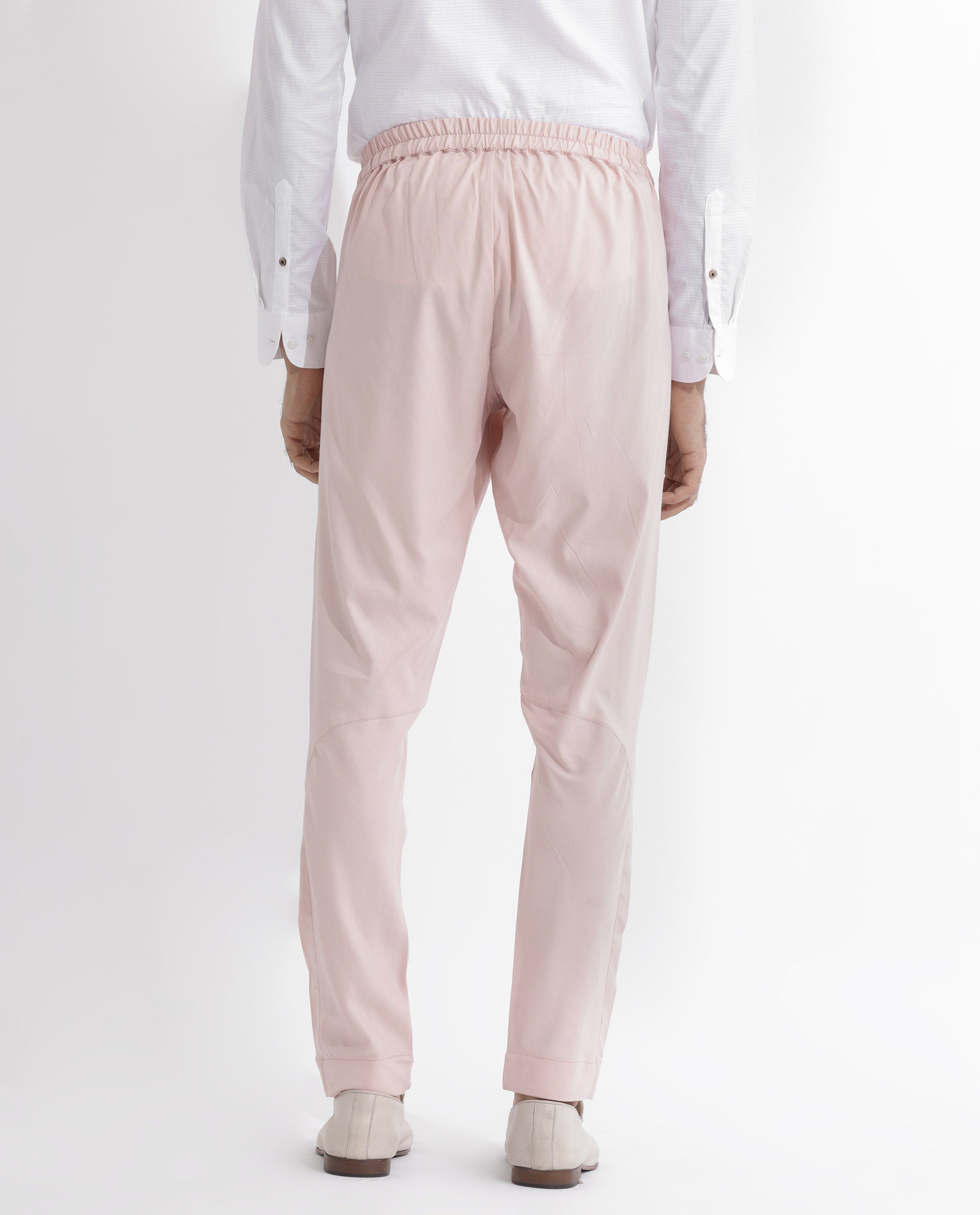 Rare Rabbit Mens Polin Pink Viscose Fabric Mid Rise Regular Fit Solid Pajama