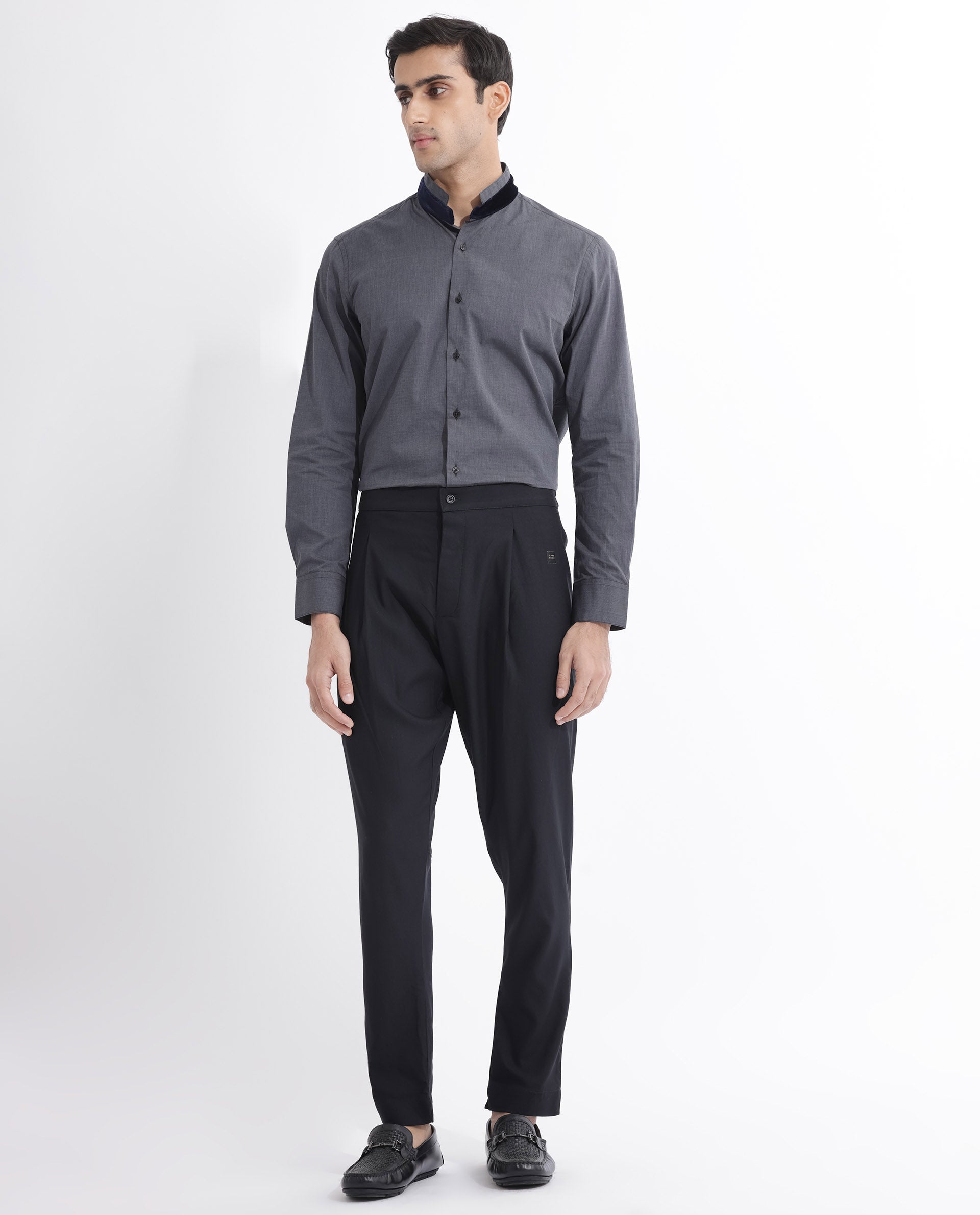 Rare Rabbit Mens Polin Black Viscose Fabric Mid Rise Regular Fit Solid Pajama