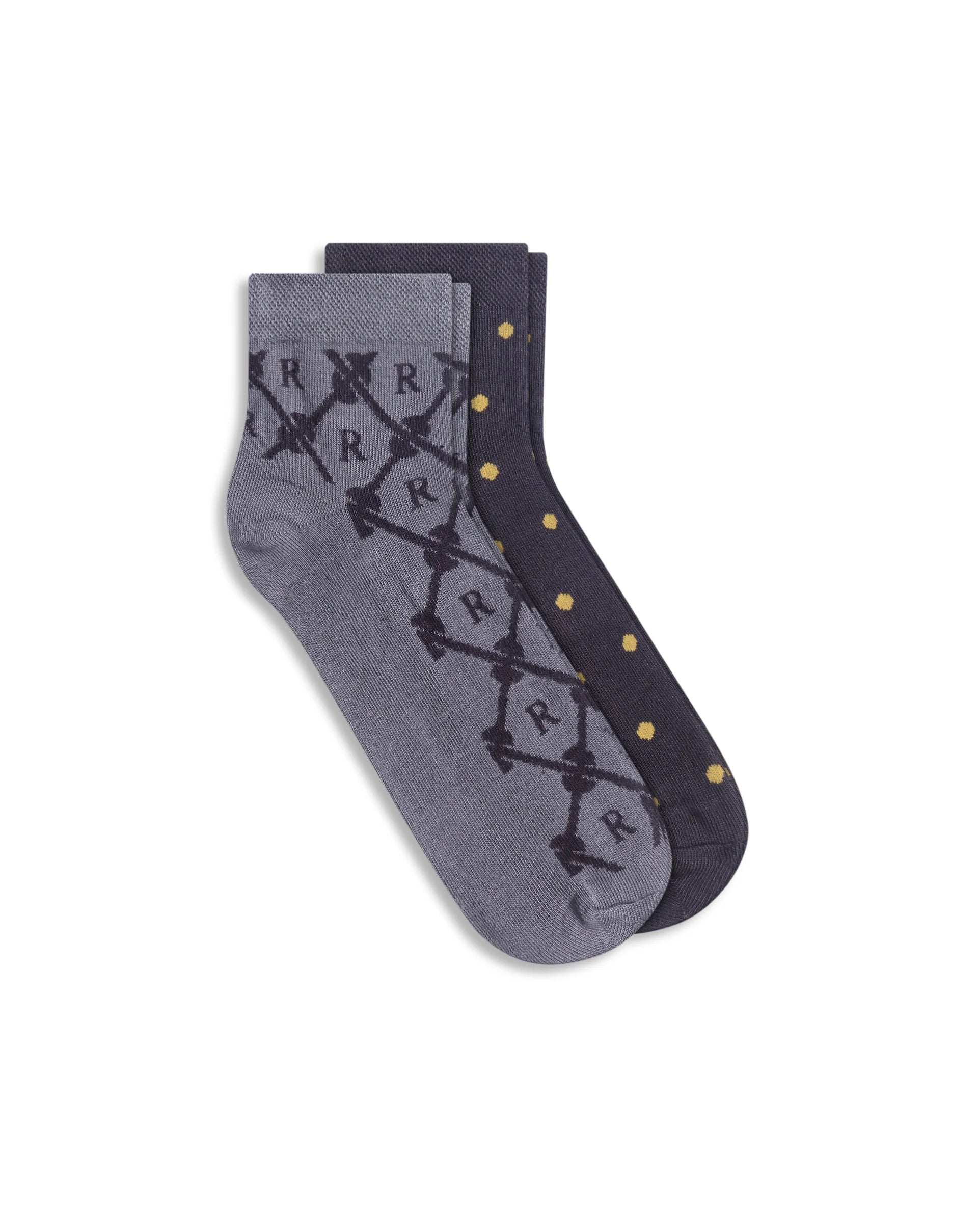 Rare Rabbit Men Polk & Mono Assorted High Ankle Socks