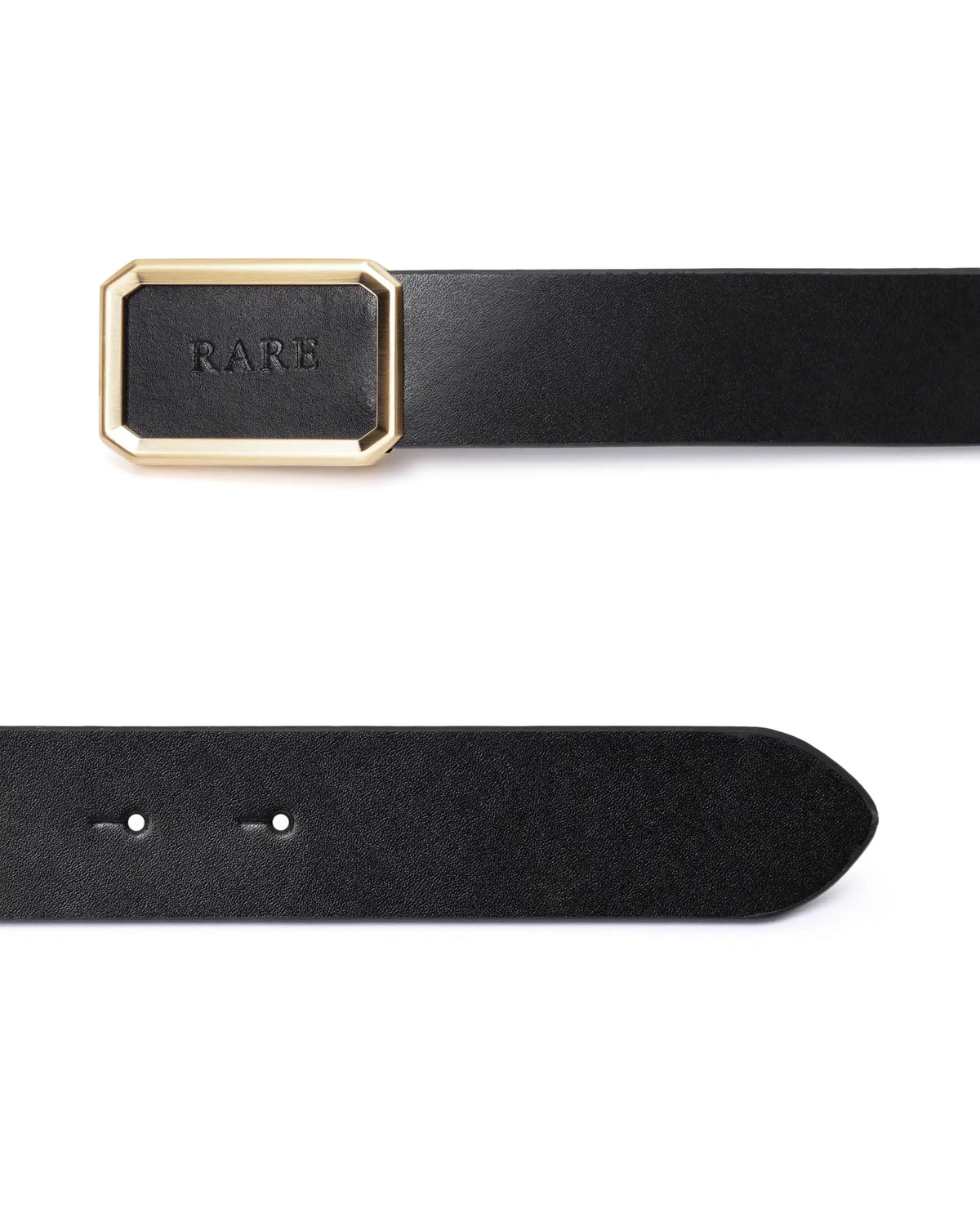 Rare Rabbit Men Poze Black Gold Leather Belt