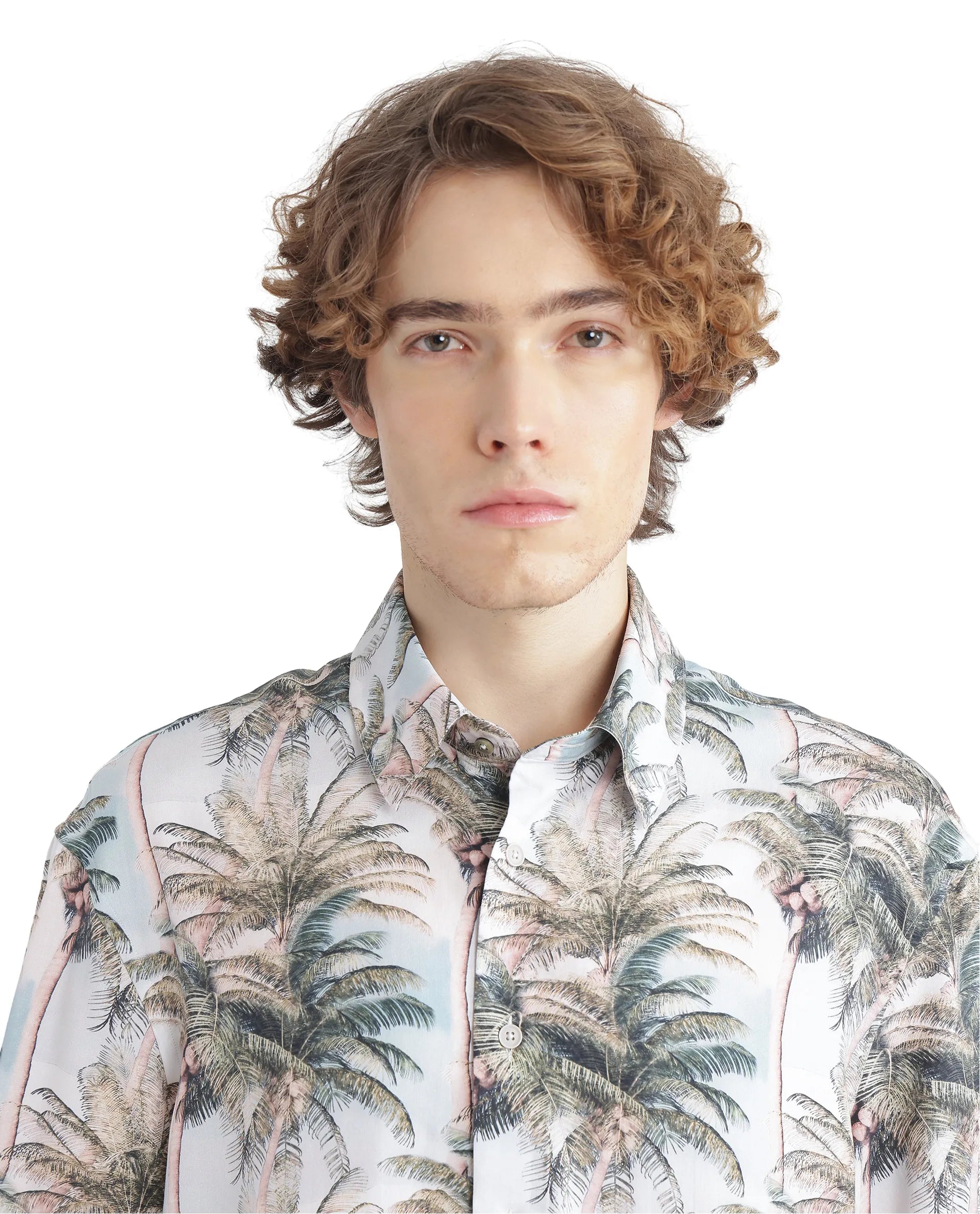 Rare Rabbit Men's Pratts Offwhite Cotton Fabric Regular Fit Short Sleeve Botanical Print Shirt