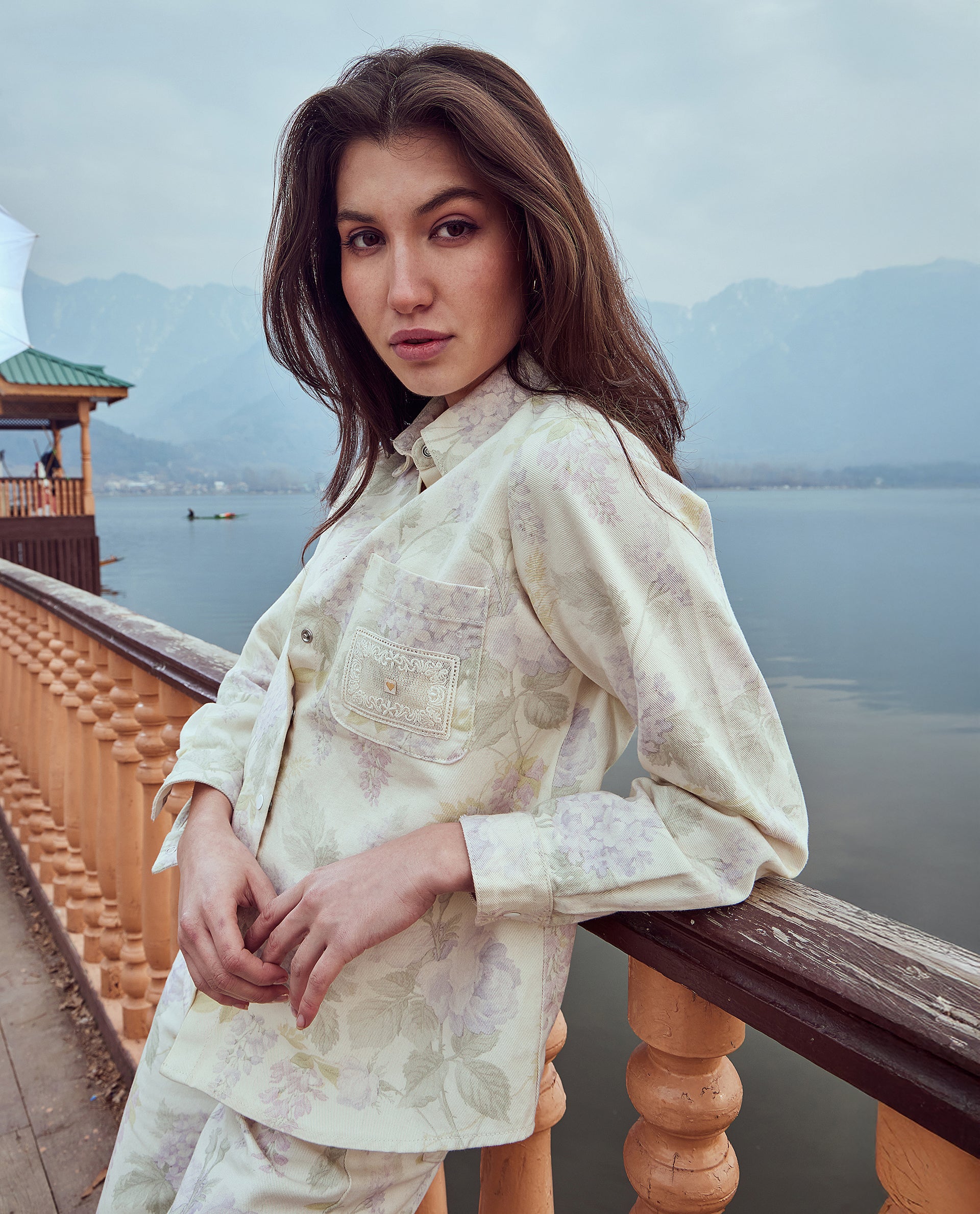 Rareism Women Prebin-T Multi Cotton Fabric Full Sleeve Collared Neck Button Closure Boxy Fit Regular Floral Print Shirt