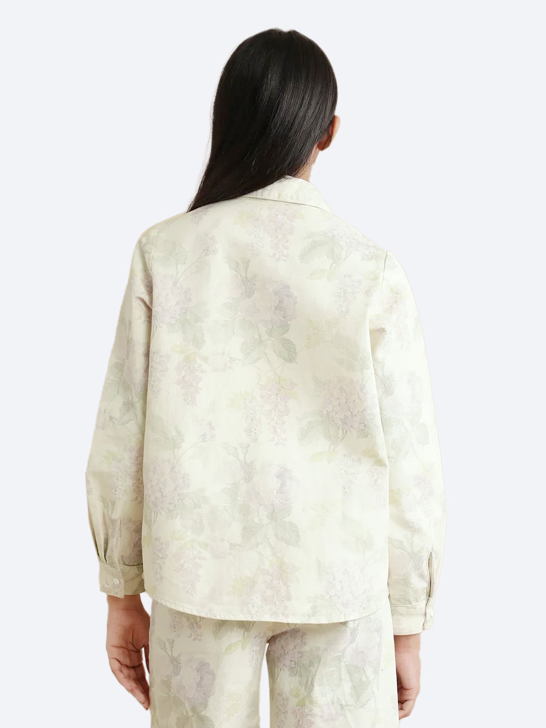 Rareism Women's Prebin-T Multi Cotton Spread Collar Floral Print Cuffed Sleeve Boxy Fit Shirt