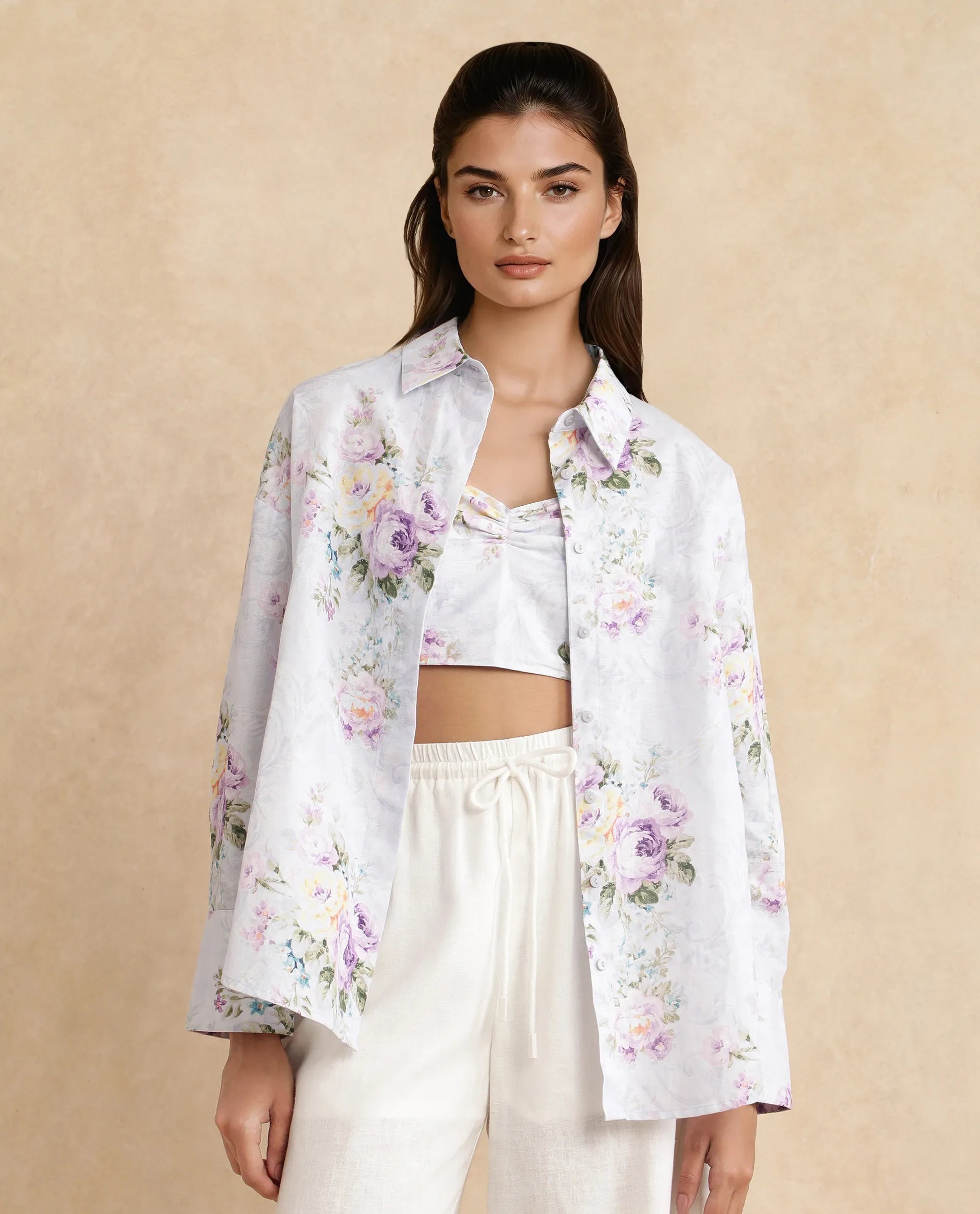 Rareism Women Preguy Multi Cotton Fabric Full Sleeve Collared Neck Button Closure Regular Floral Print Shirt