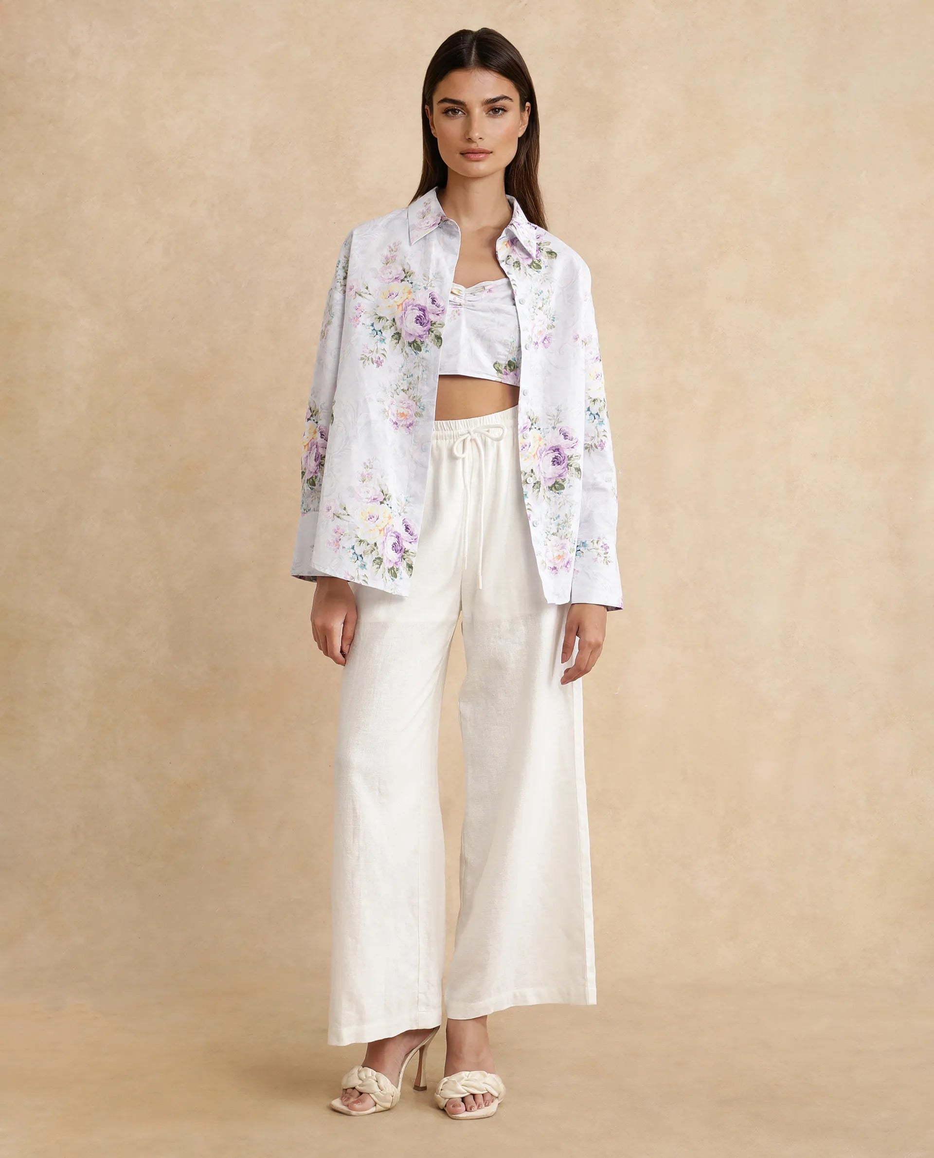 Rareism Women Preguy Multi Cotton Fabric Full Sleeve Collared Neck Button Closure Regular Floral Print Shirt