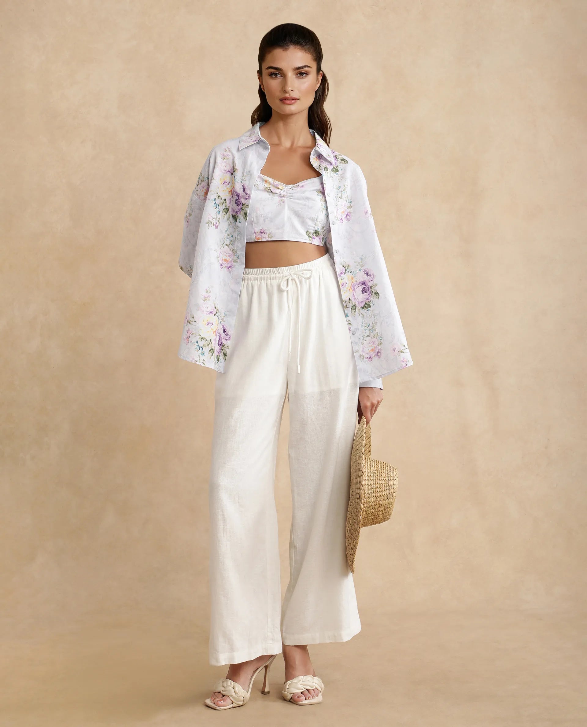 Rareism Women Preguy Multi Cotton Fabric Full Sleeve Collared Neck Button Closure Regular Floral Print Shirt