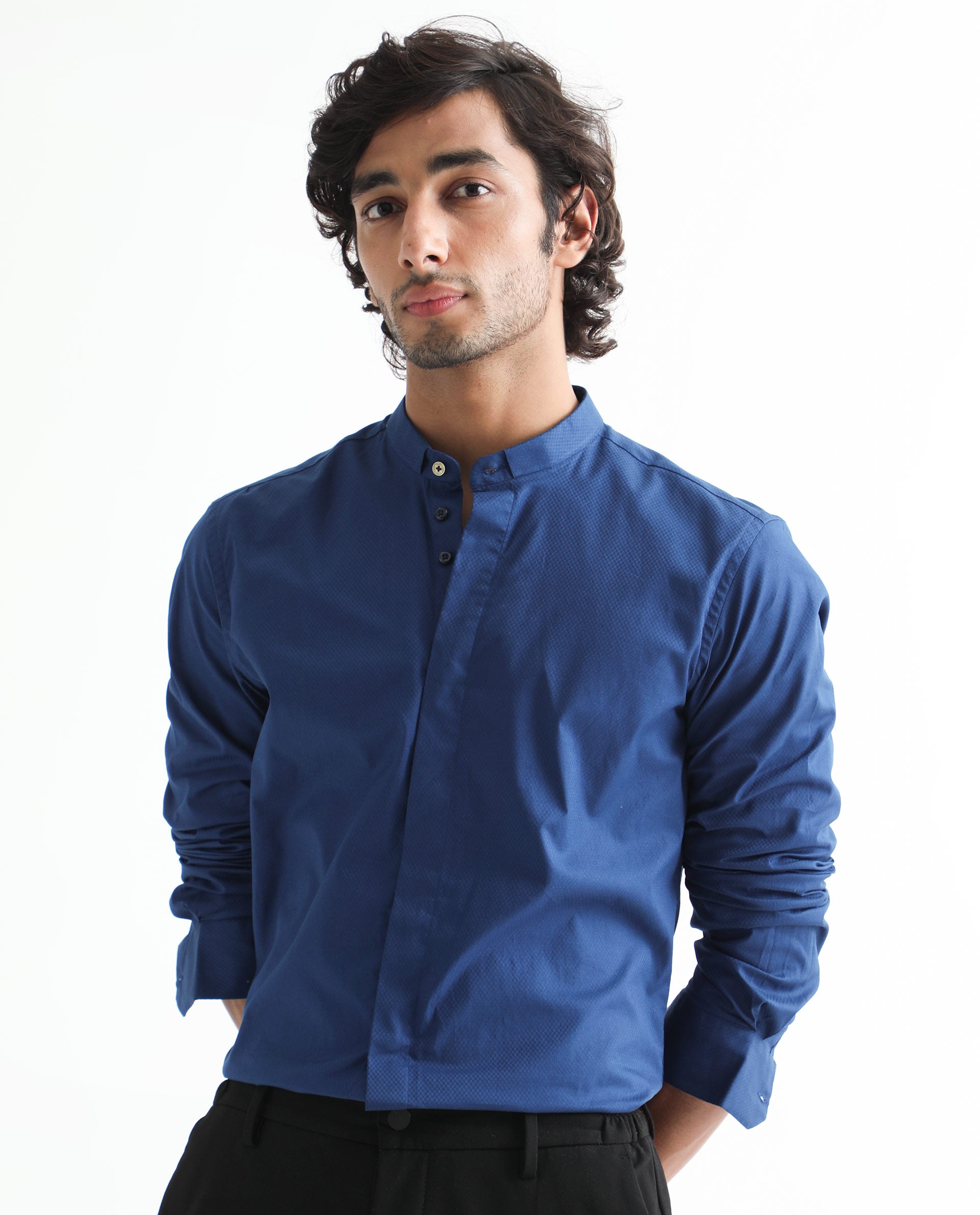 Mens Casual Wear Full Sleeves Straight Collar Plain Denim Shirt at Best  Price in Delhi