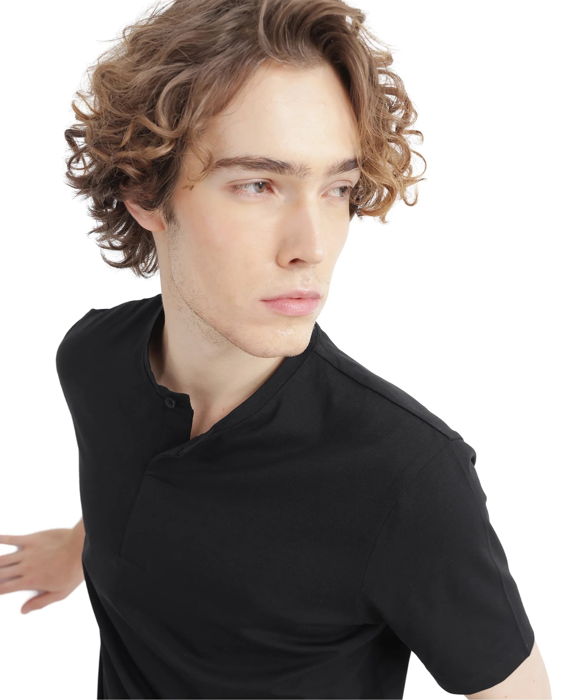 Rare Rabbit Men Purt Black Cotton Blend Fabric Short Sleeve Crew Neck Printed T-Shirt