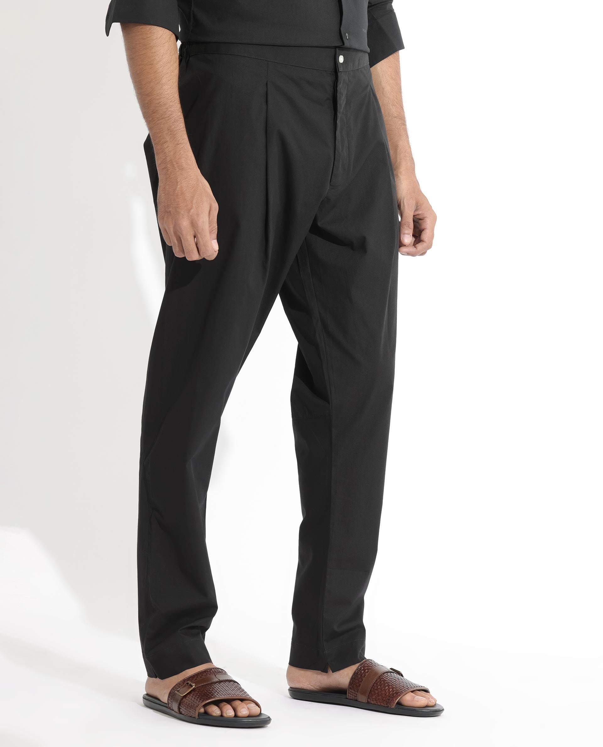 Rare Rabbit Pajama-3 Black Cotton Fabric Slim Fit Button Closure Pajama