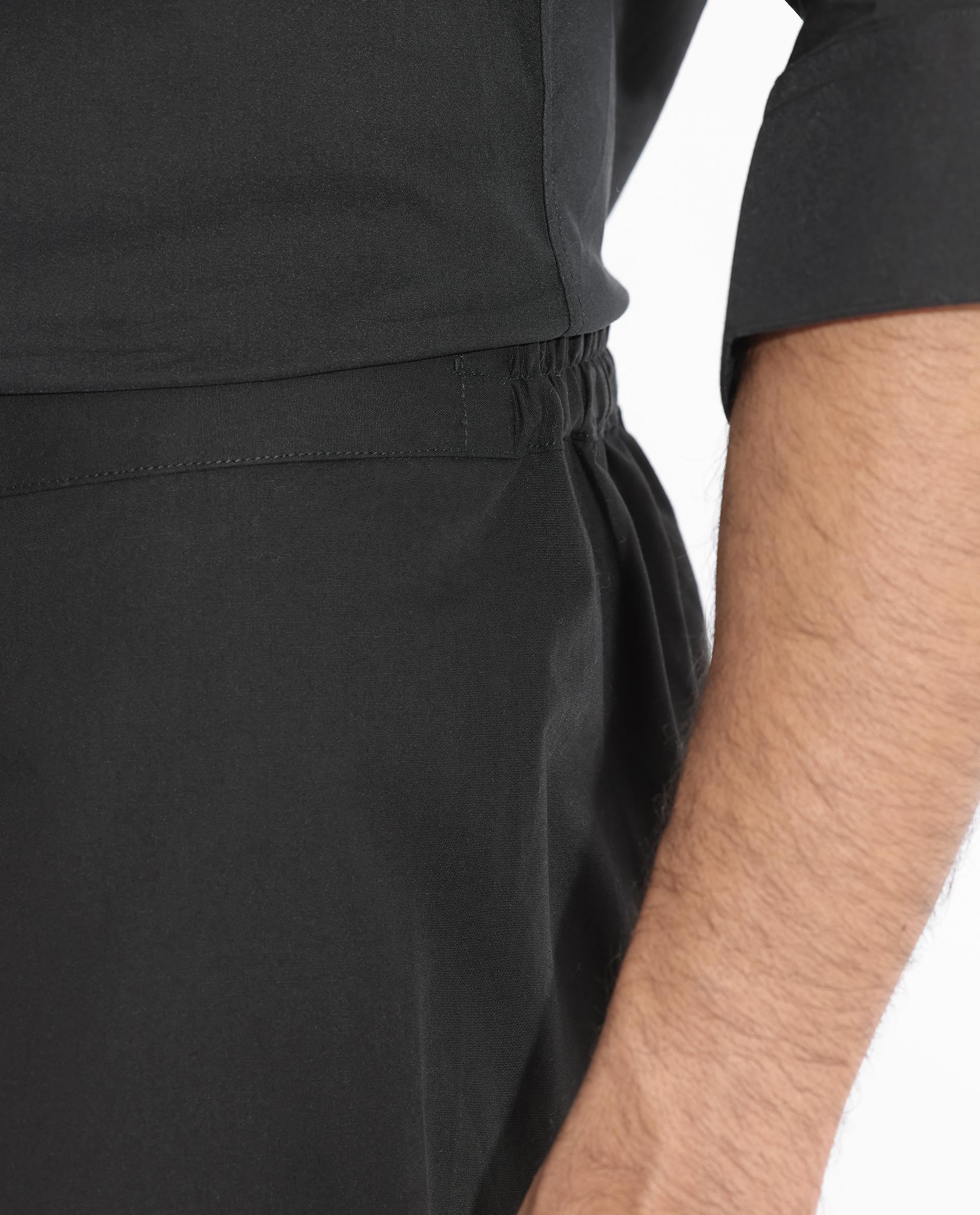 Rare Rabbit Pajama-3 Black Cotton Fabric Slim Fit Button Closure Pajama