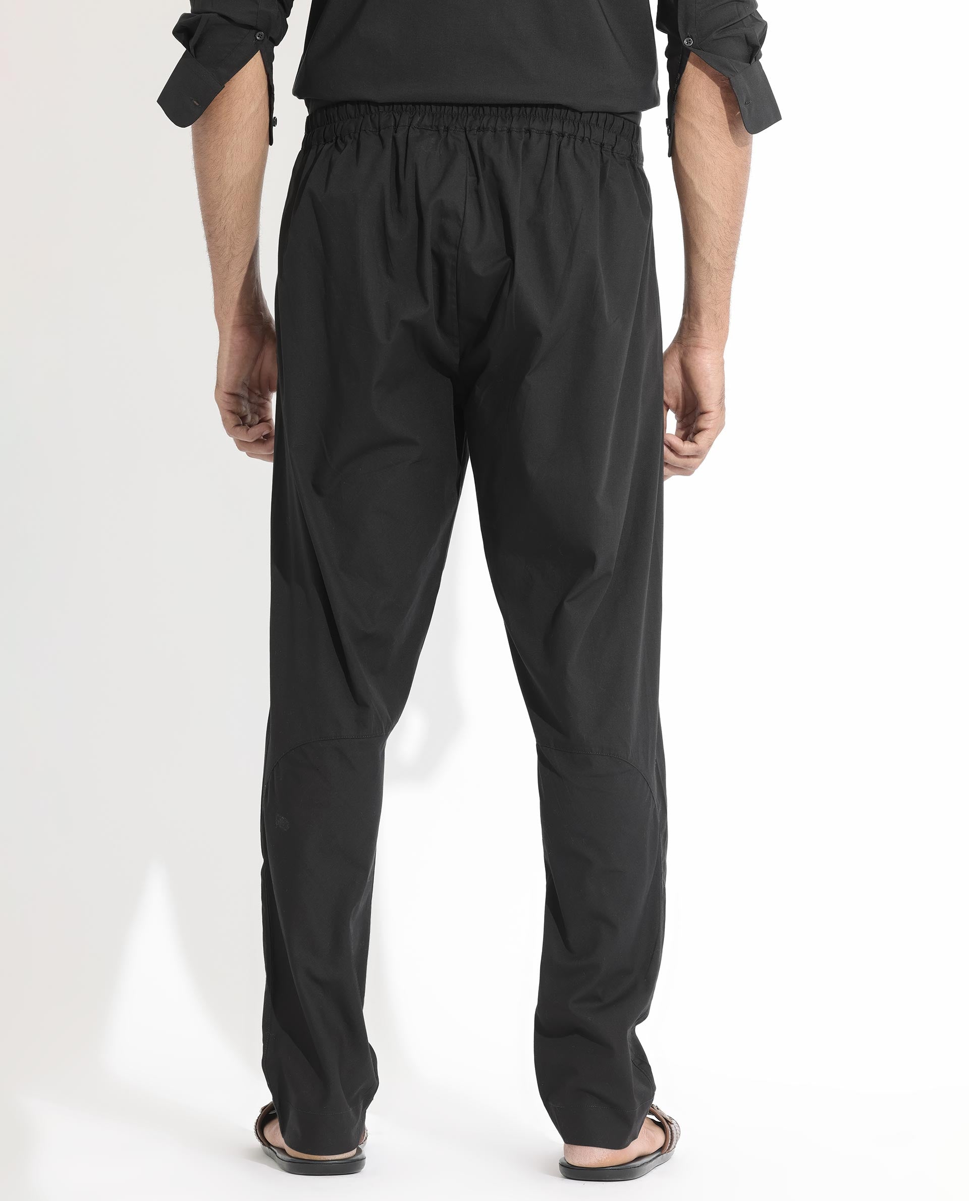 Rare Rabbit Pajama-3 Black Cotton Fabric Slim Fit Button Closure Pajama