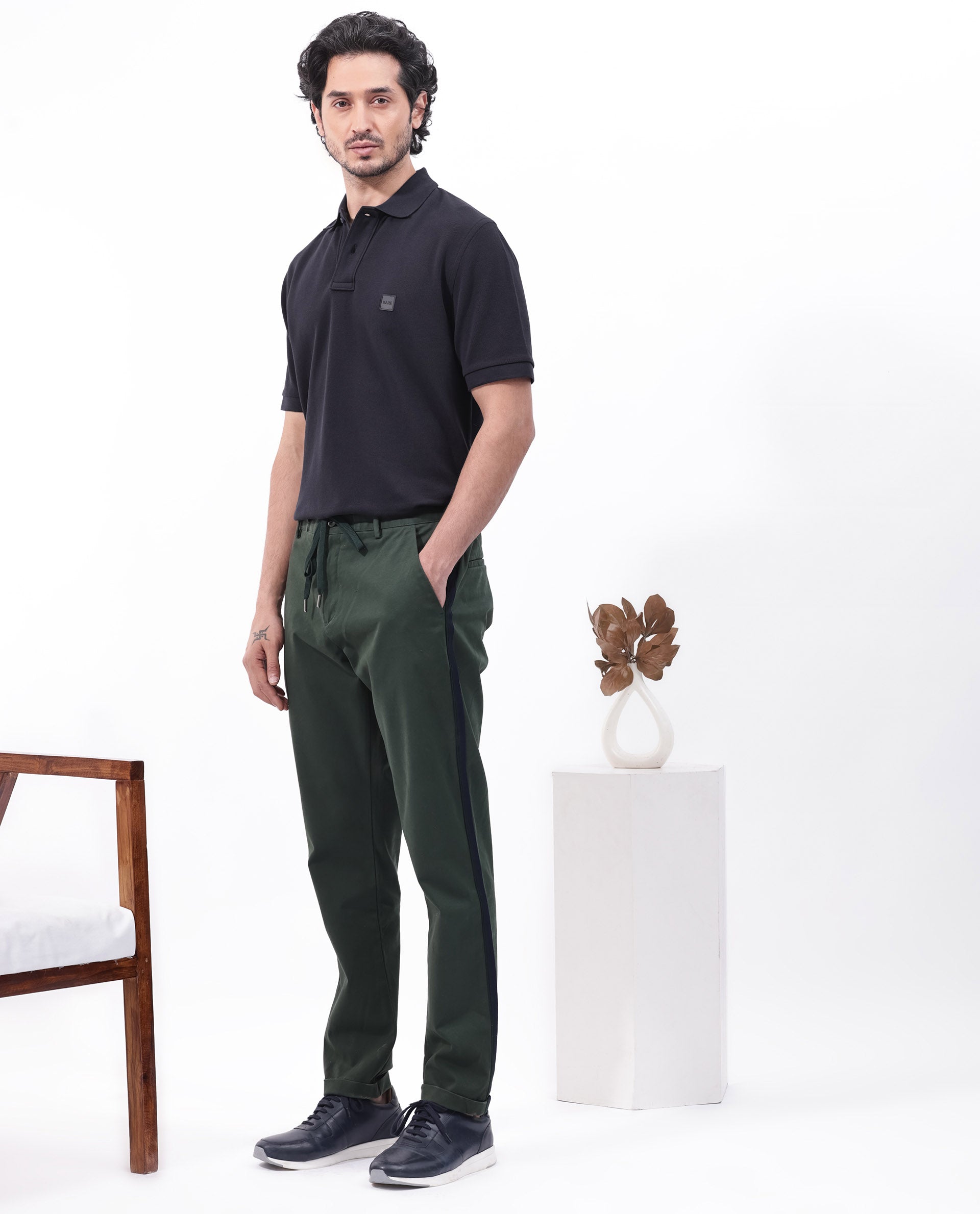 Rare Rabbit Mens Pare Dark Navy Short Sleeve Solid Polo T-Shirt